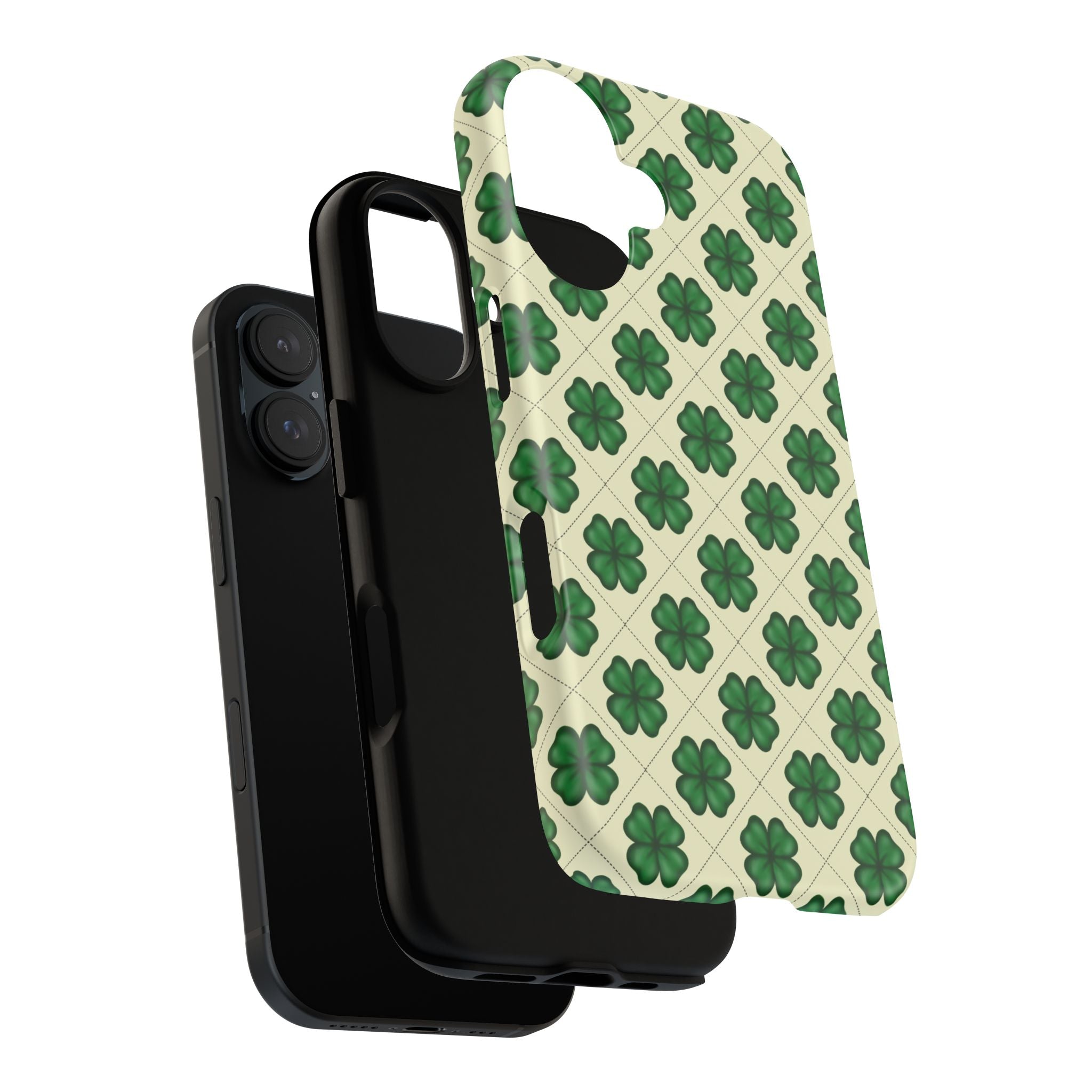 St. Patrick’s Shamrock Tough Phone Case — Green Clover Pattern