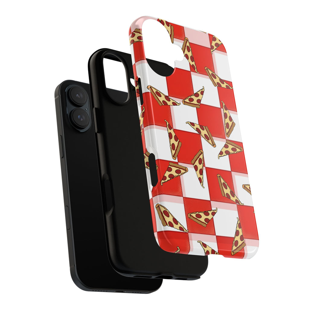 Pizza Pattern Phone Case — Red Picnic Table Pepperoni Design