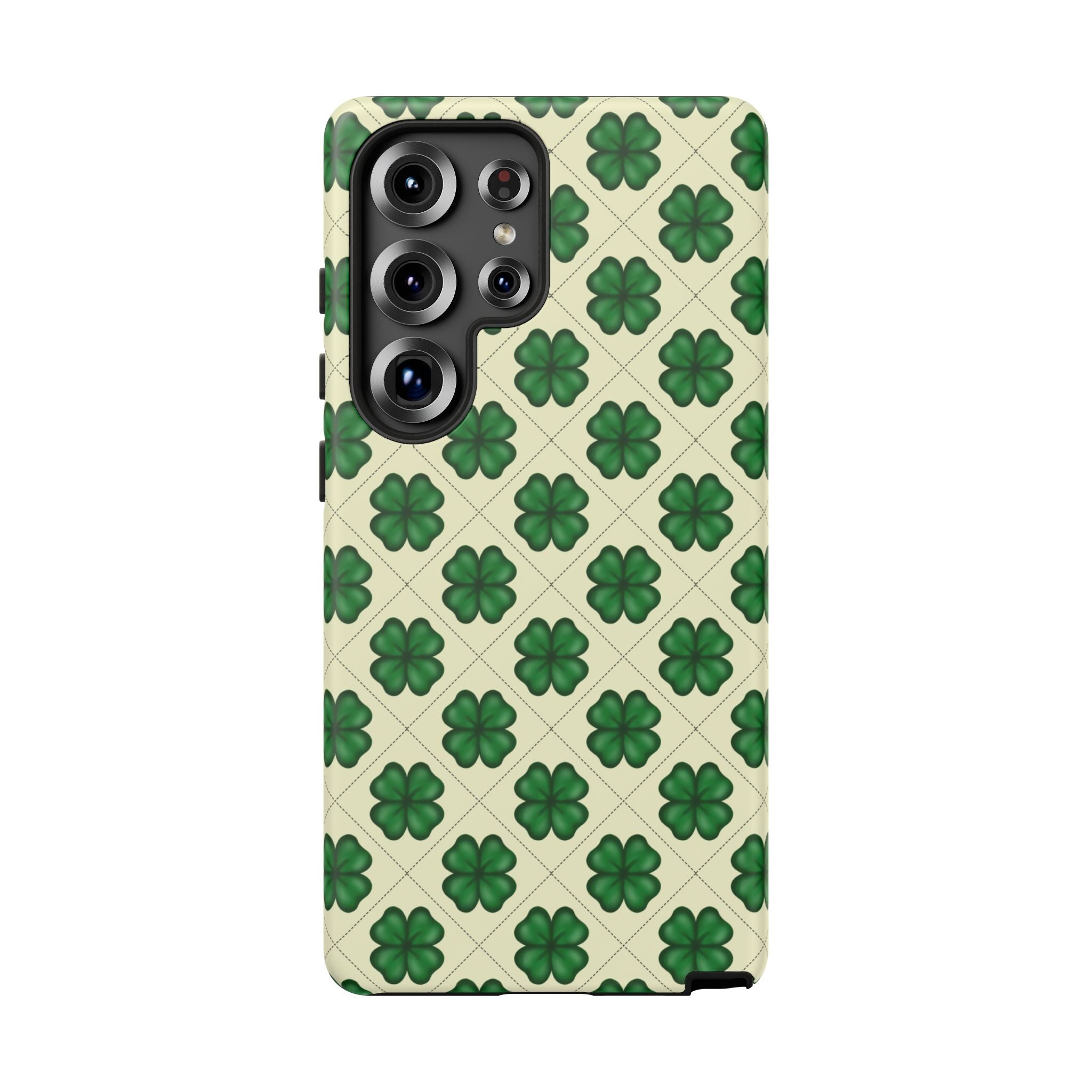 St. Patrick’s Shamrock Tough Phone Case — Green Clover Pattern