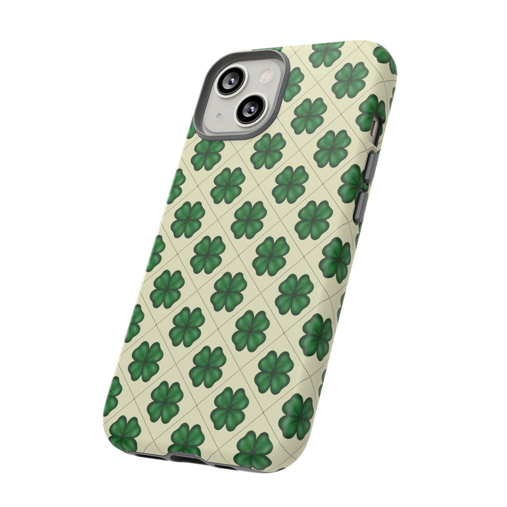 St. Patrick’s Shamrock Tough Phone Case — Green Clover Pattern