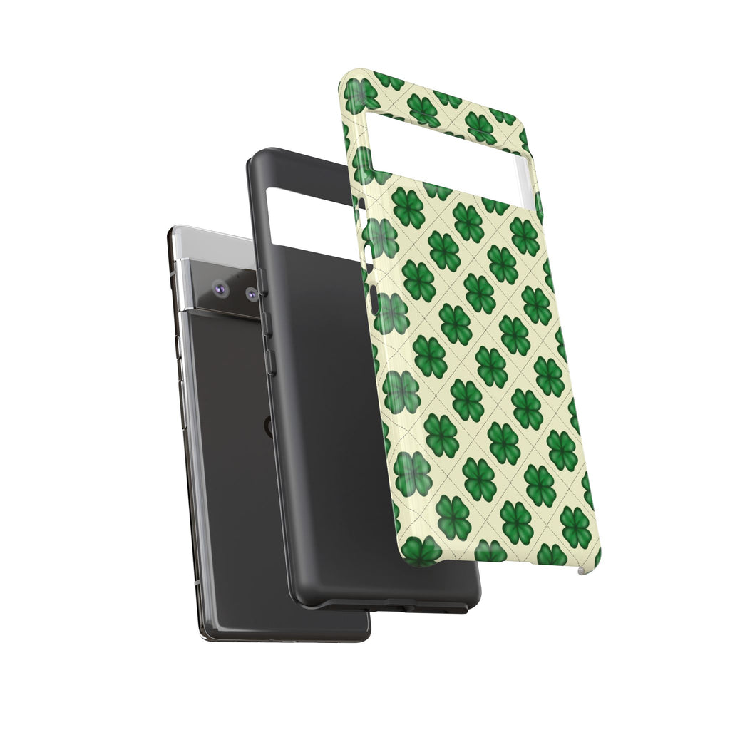 St. Patrick’s Shamrock Tough Phone Case — Green Clover Pattern