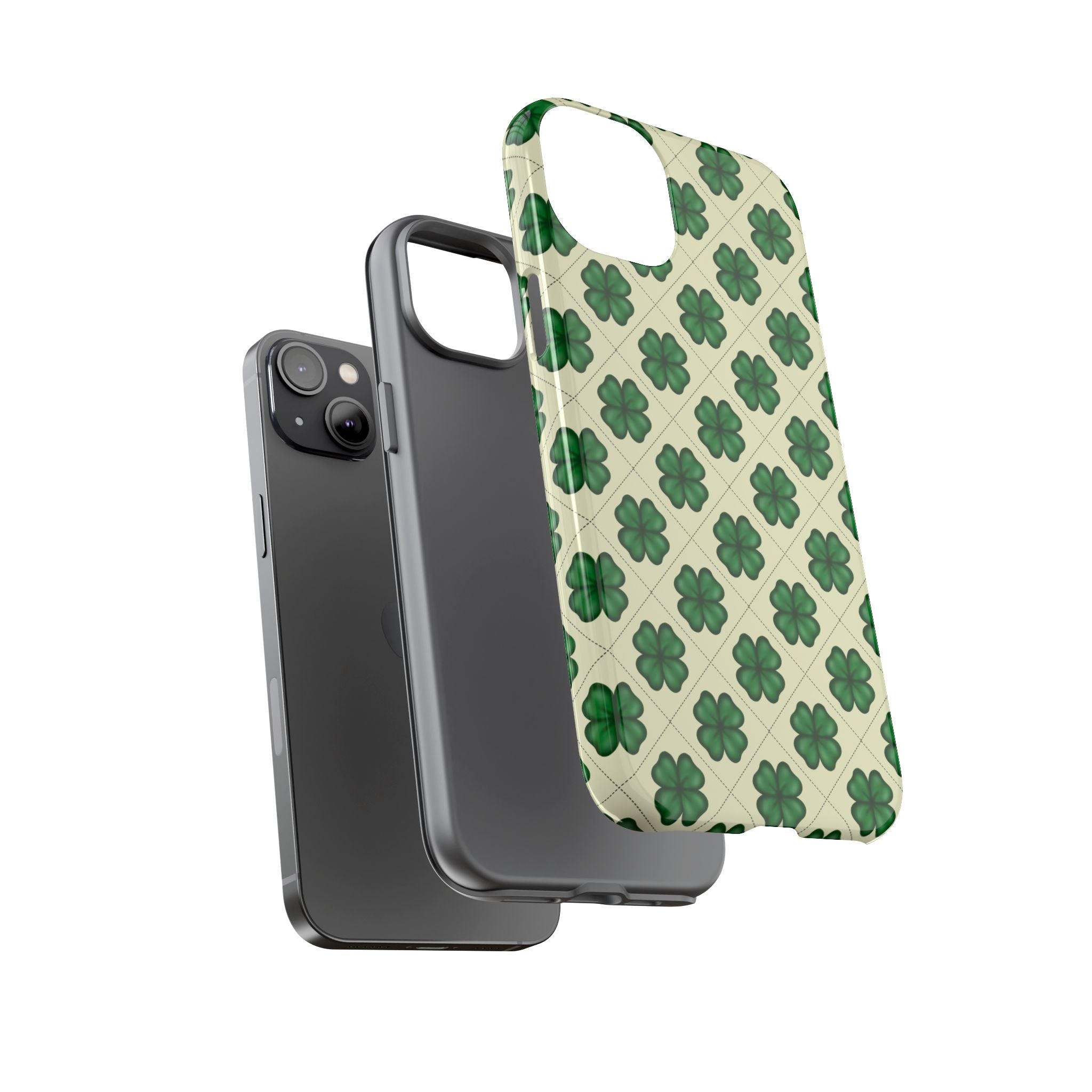 St. Patrick’s Shamrock Tough Phone Case — Green Clover Pattern