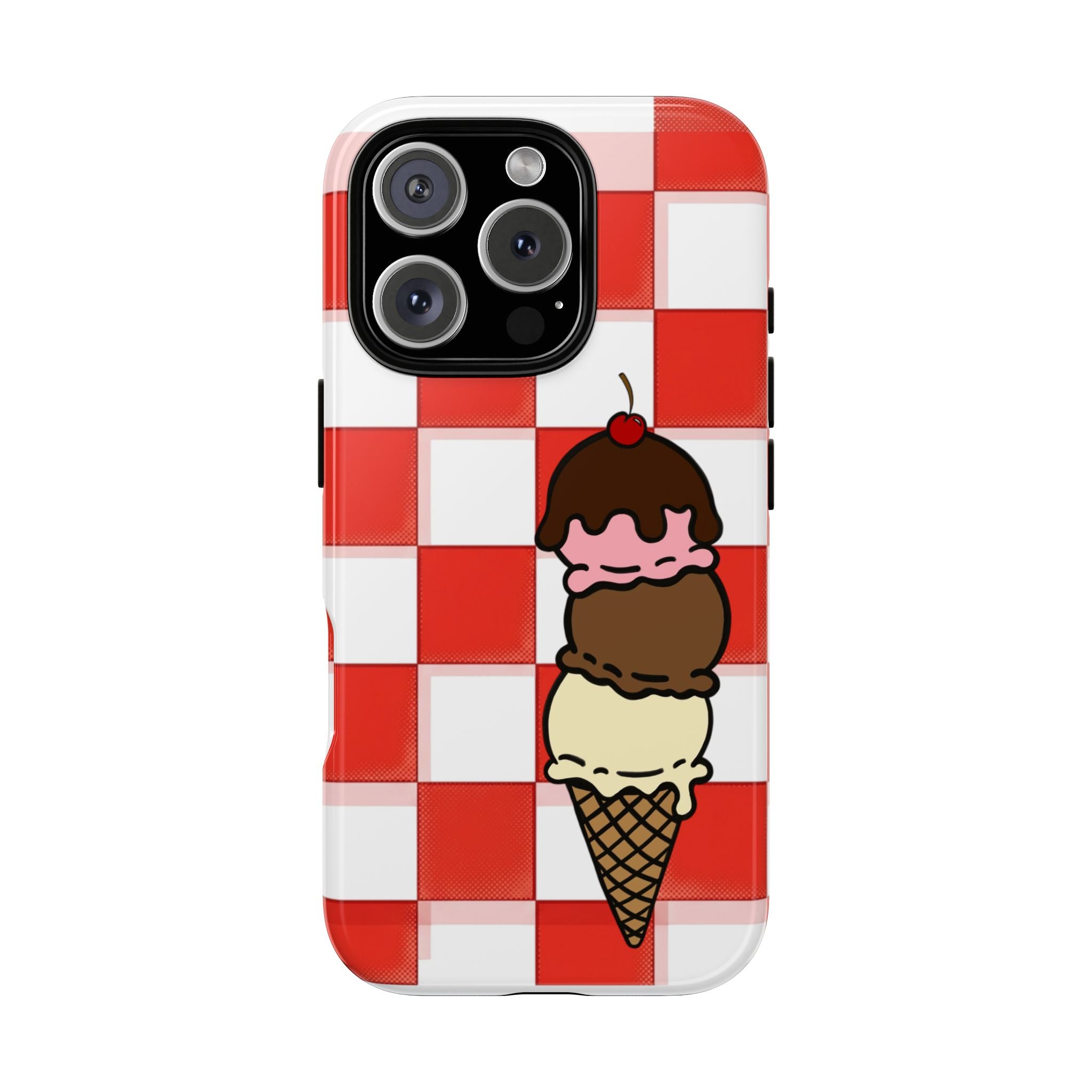 Neapolitan Ice Cream Picnic iPhone Case — 'Tough Cases' Design