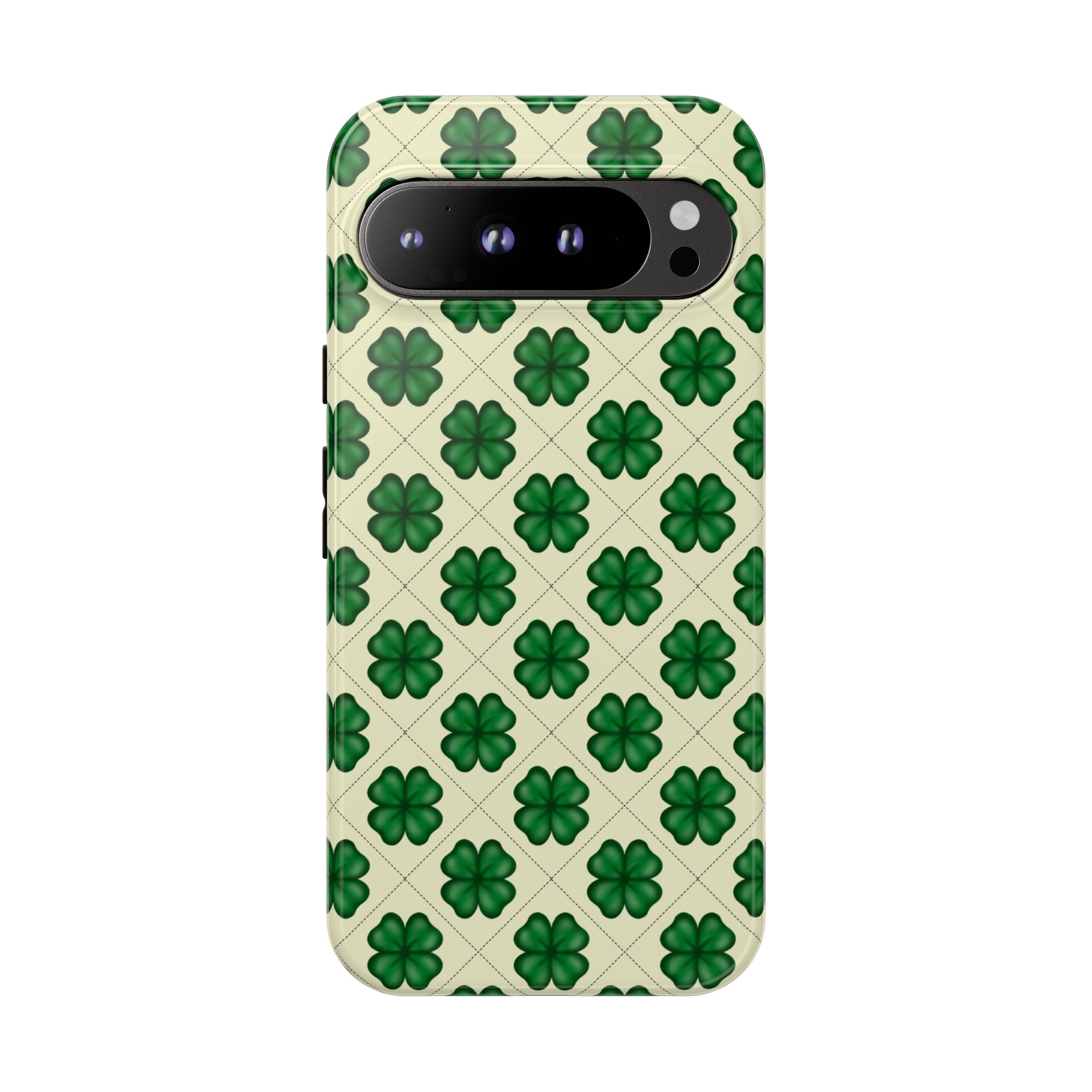 St. Patrick’s Shamrock Tough Phone Case — Green Clover Pattern