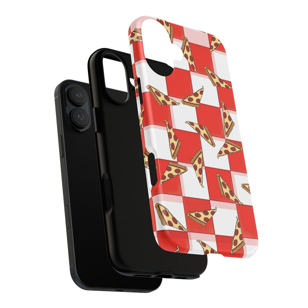 Pizza Pattern Phone Case — Red Picnic Table Pepperoni Design