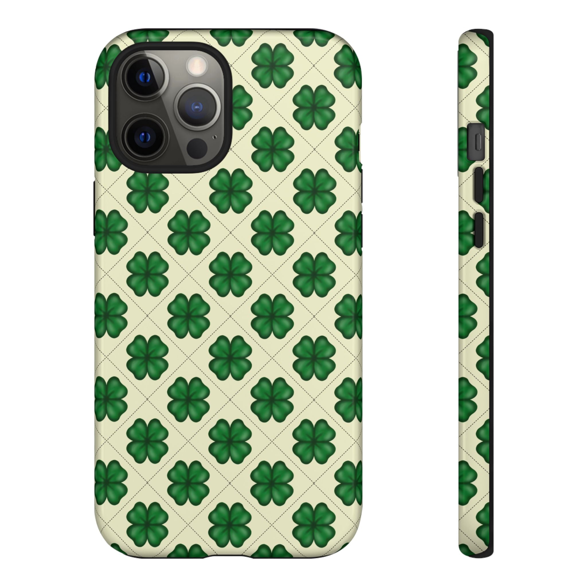 St. Patrick’s Shamrock Tough Phone Case — Green Clover Pattern
