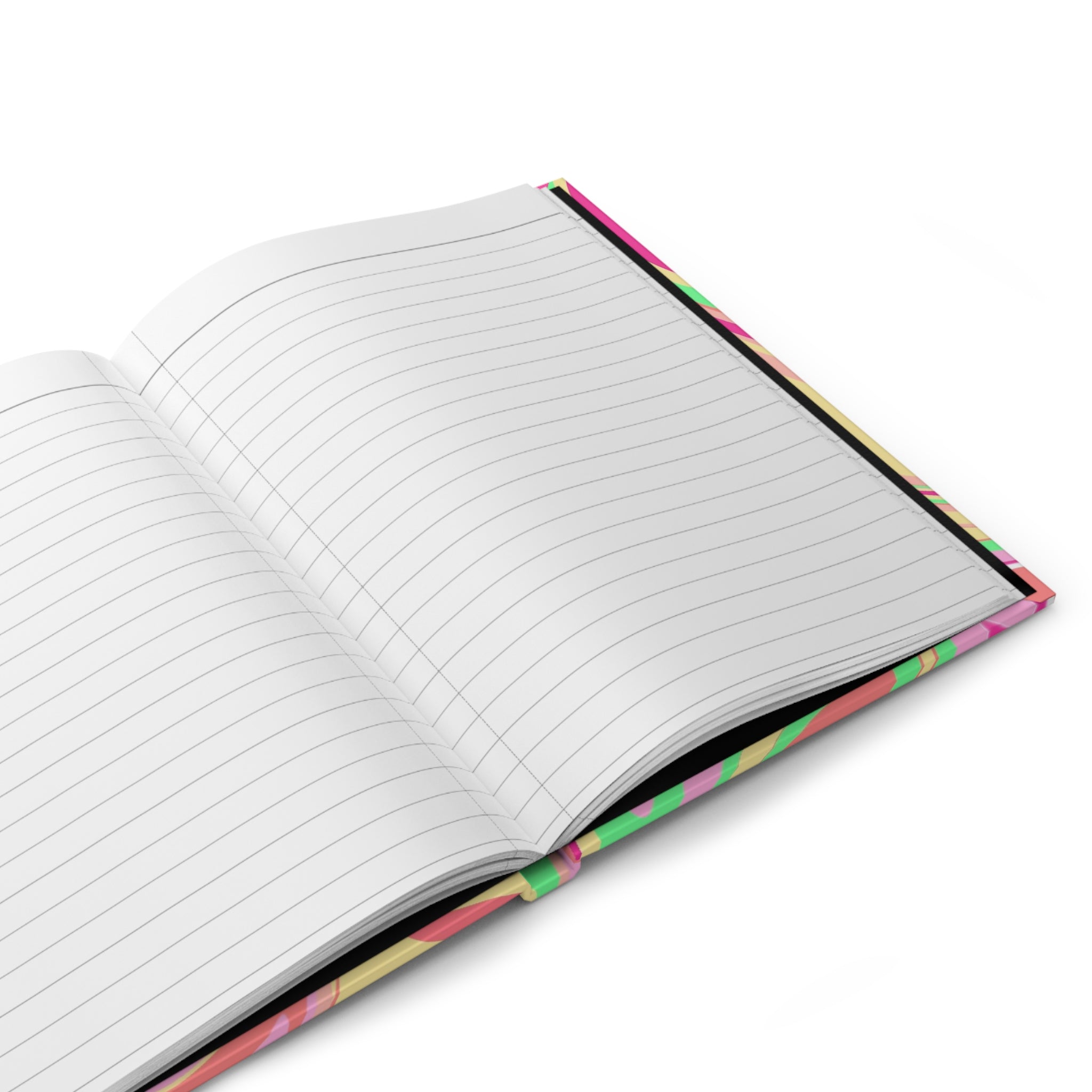 Hardcover Journal — Retro Neon Swirl Marble Notebook for Notes & Journaling