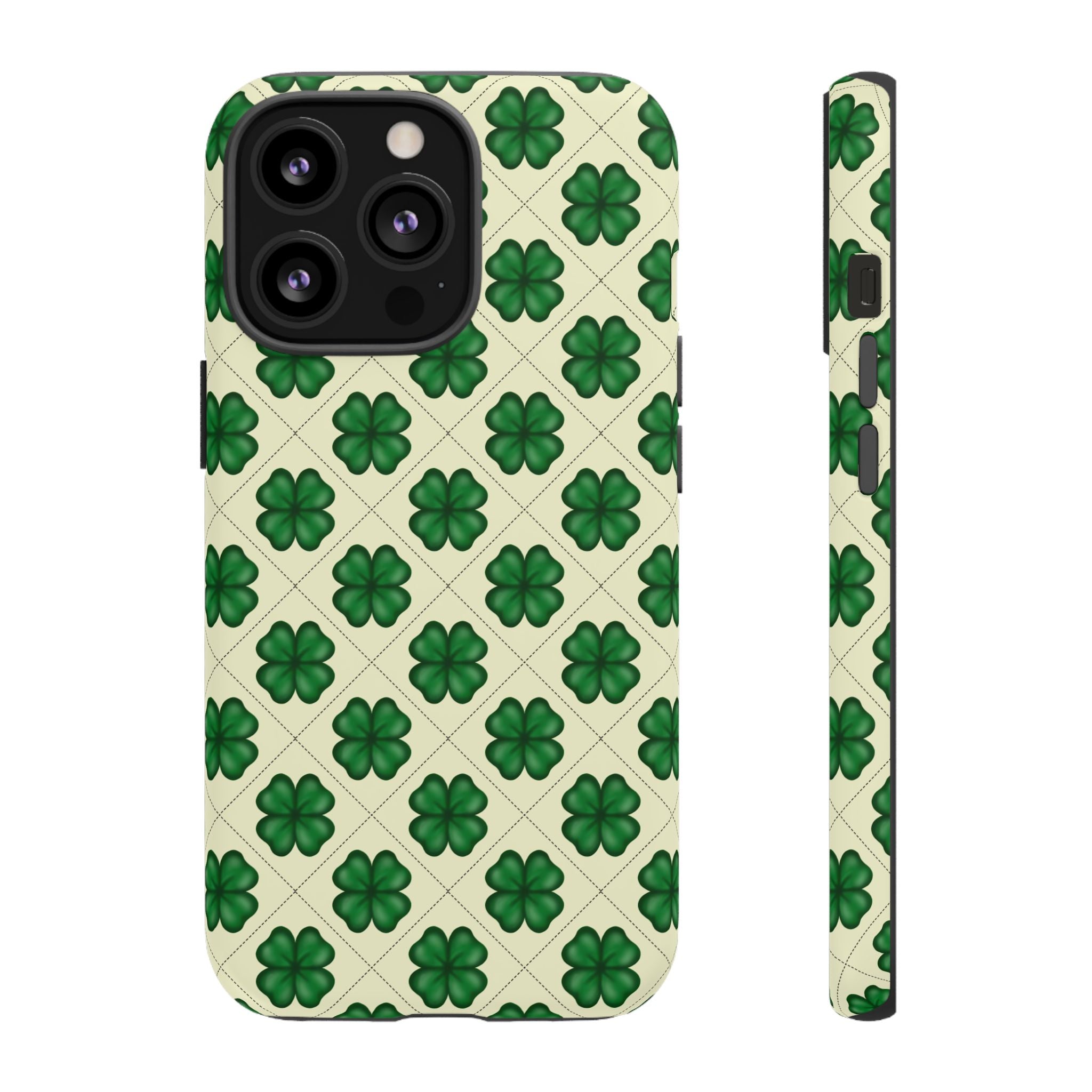 St. Patrick’s Shamrock Tough Phone Case — Green Clover Pattern