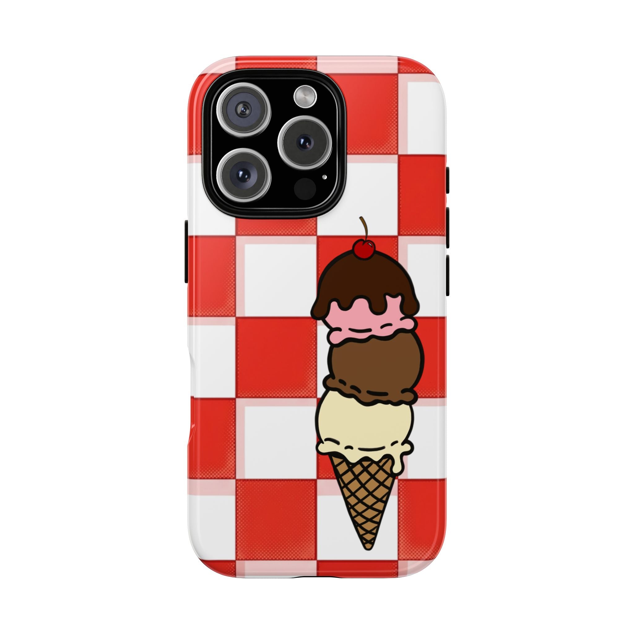 Neapolitan Ice Cream Picnic iPhone Case — 'Tough Cases' Design