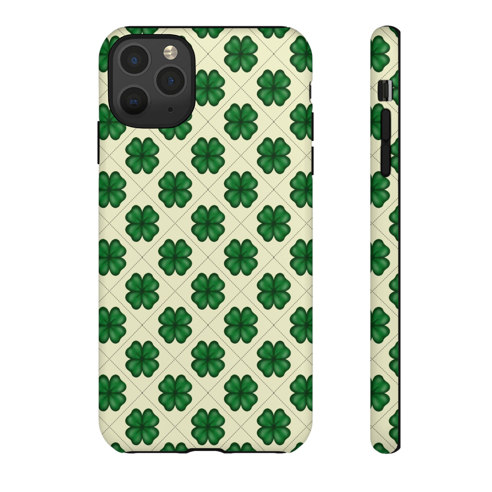 St. Patrick’s Shamrock Tough Phone Case — Green Clover Pattern