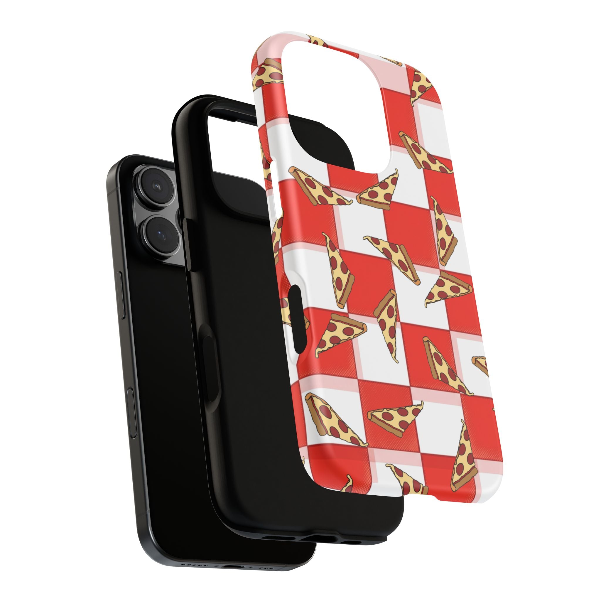 Pizza Pattern Phone Case — Red Picnic Table Pepperoni Design