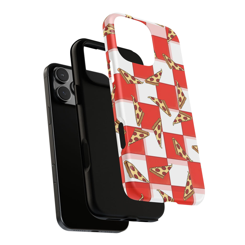 Pizza Pattern Phone Case — Red Picnic Table Pepperoni Design