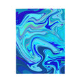 Blue Marble Swirl Velveteen Plush Blanket | Abstract Ocean Waves