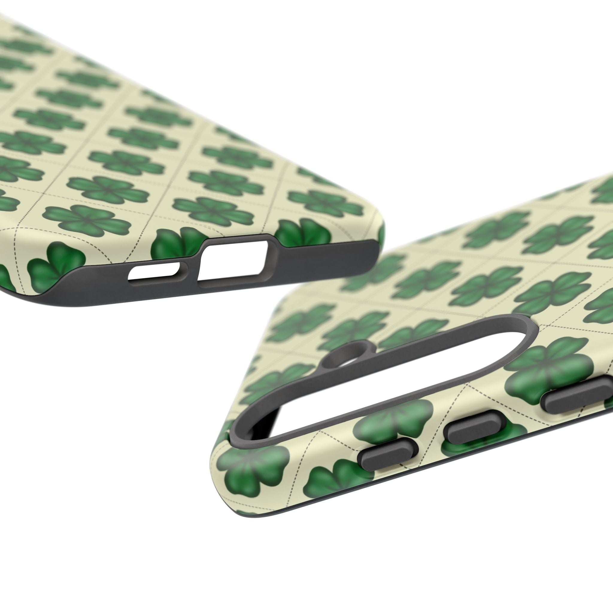 St. Patrick’s Shamrock Tough Phone Case — Green Clover Pattern