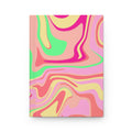 Hardcover Journal — Retro Neon Swirl Marble Notebook for Notes & Journaling