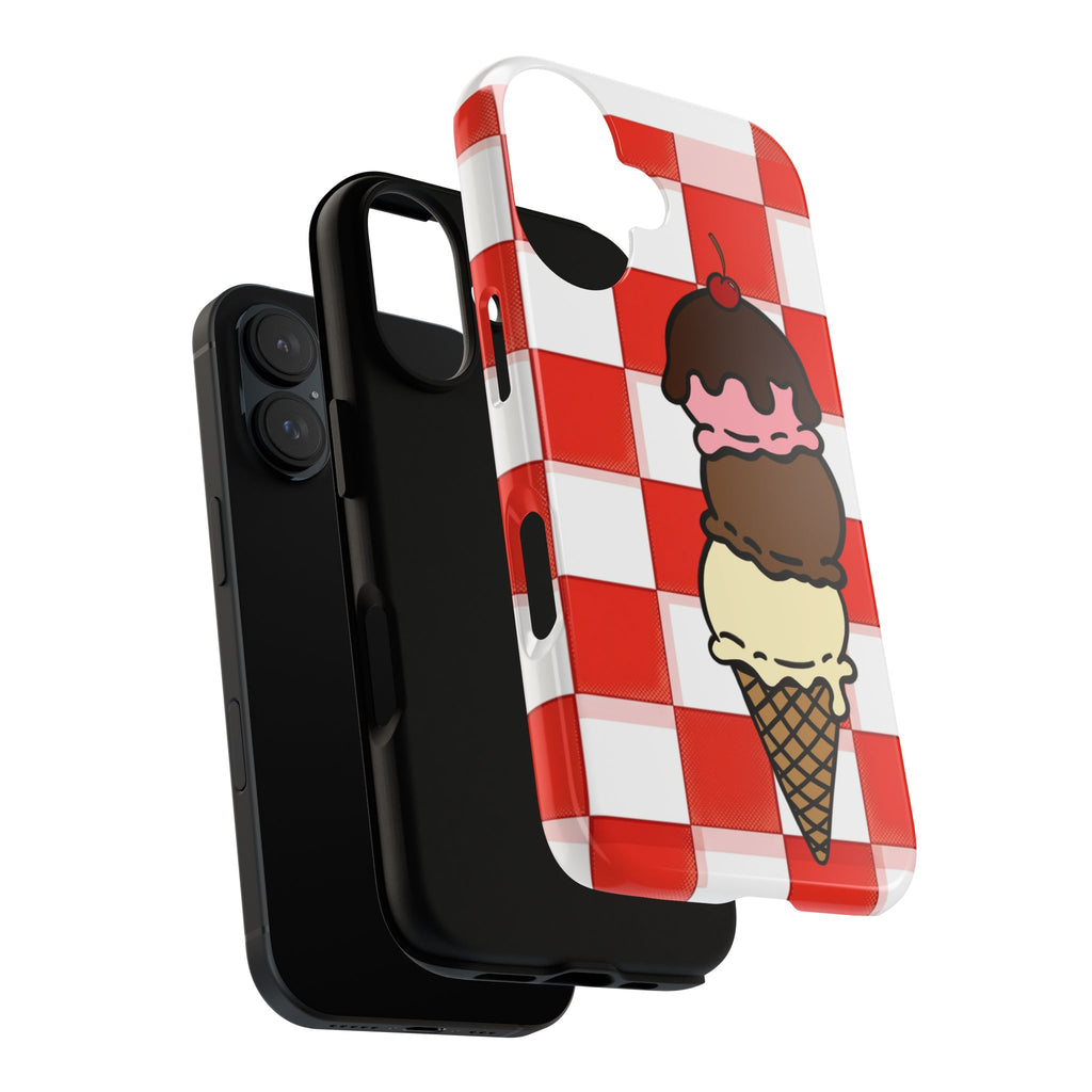 Neapolitan Ice Cream Picnic iPhone Case — 'Tough Cases' Design