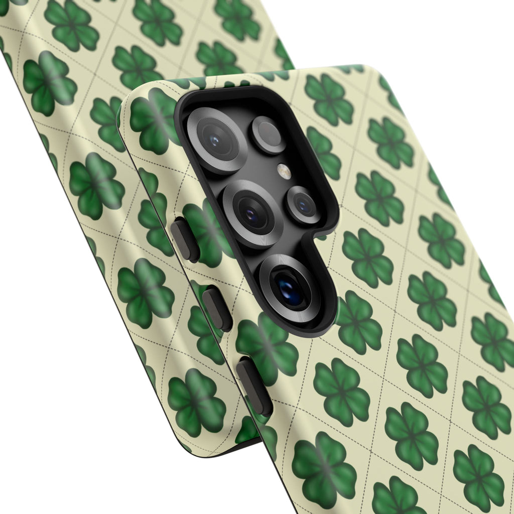 St. Patrick’s Shamrock Tough Phone Case — Green Clover Pattern