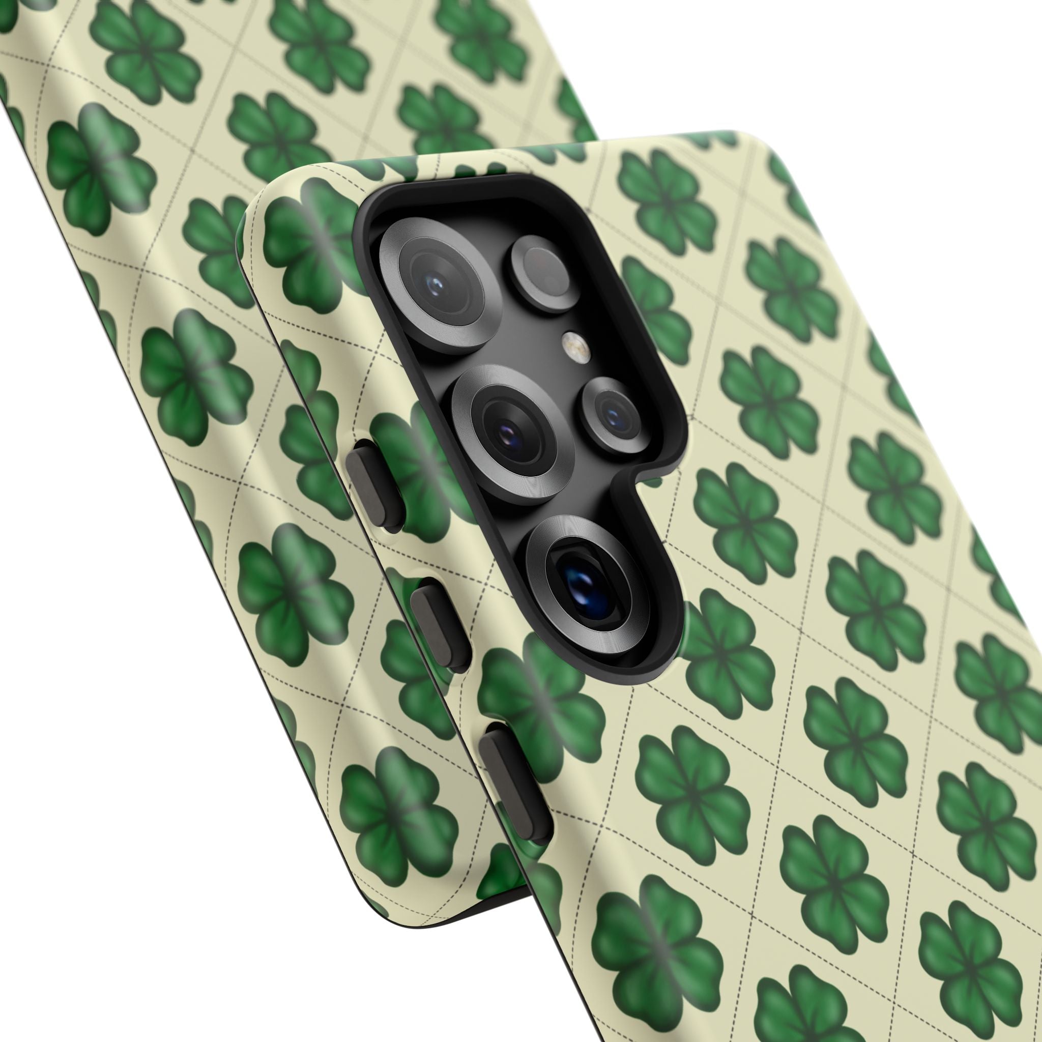 St. Patrick’s Shamrock Tough Phone Case — Green Clover Pattern