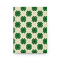 Four-Leaf Clover Pattern Hardcover Journal — St. Patrick’s Day Lucky Shamrock Notebook