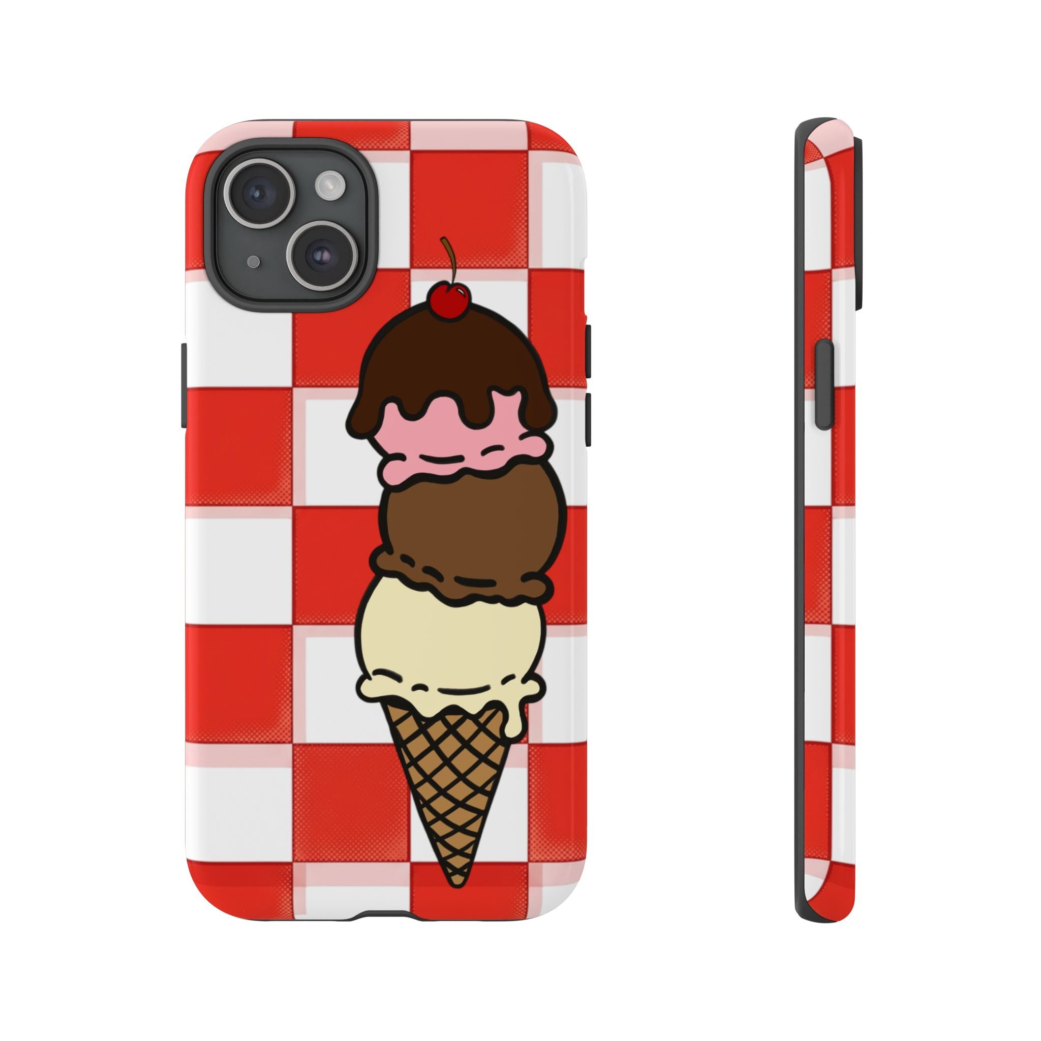 Neapolitan Ice Cream Picnic iPhone Case — 'Tough Cases' Design