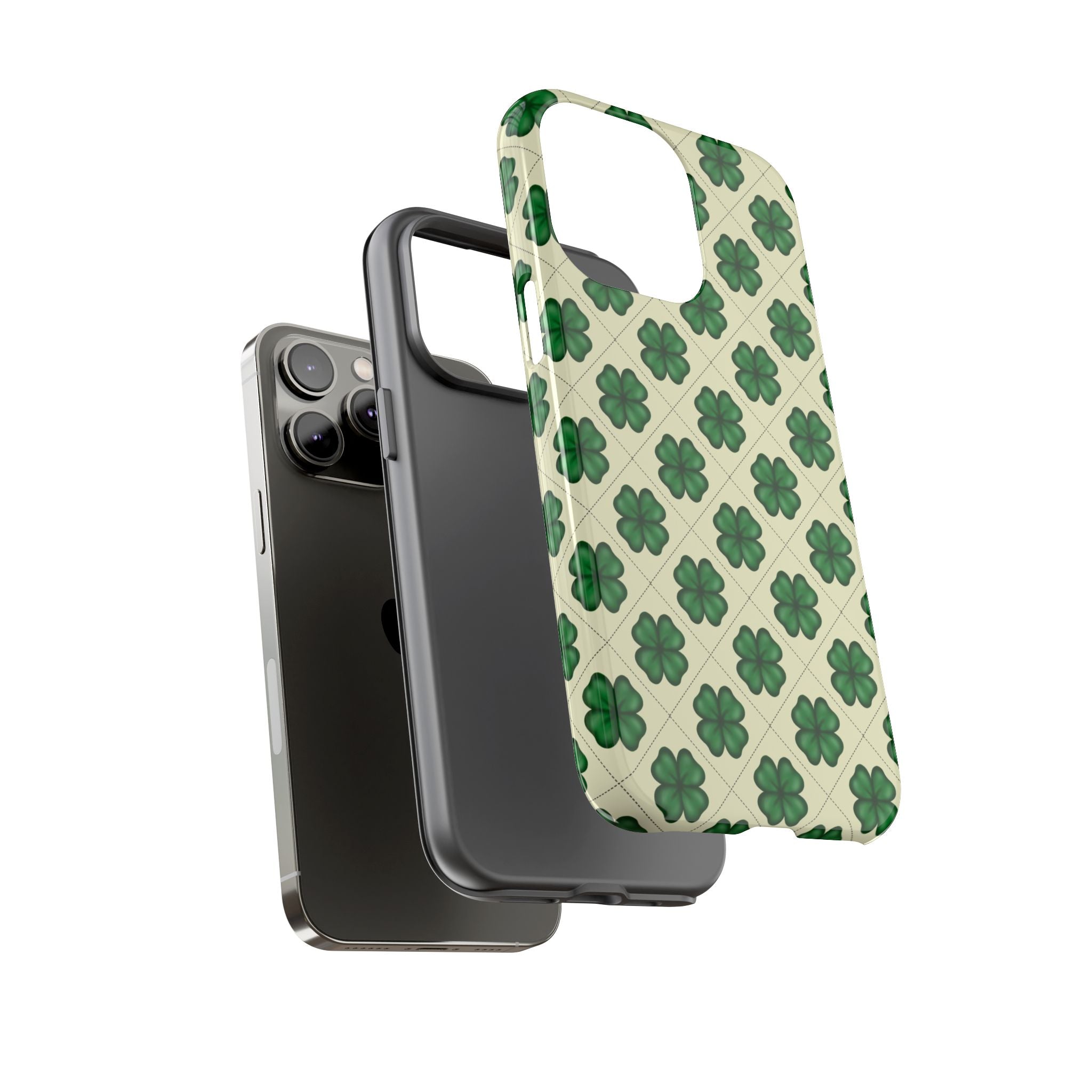 St. Patrick’s Shamrock Tough Phone Case — Green Clover Pattern