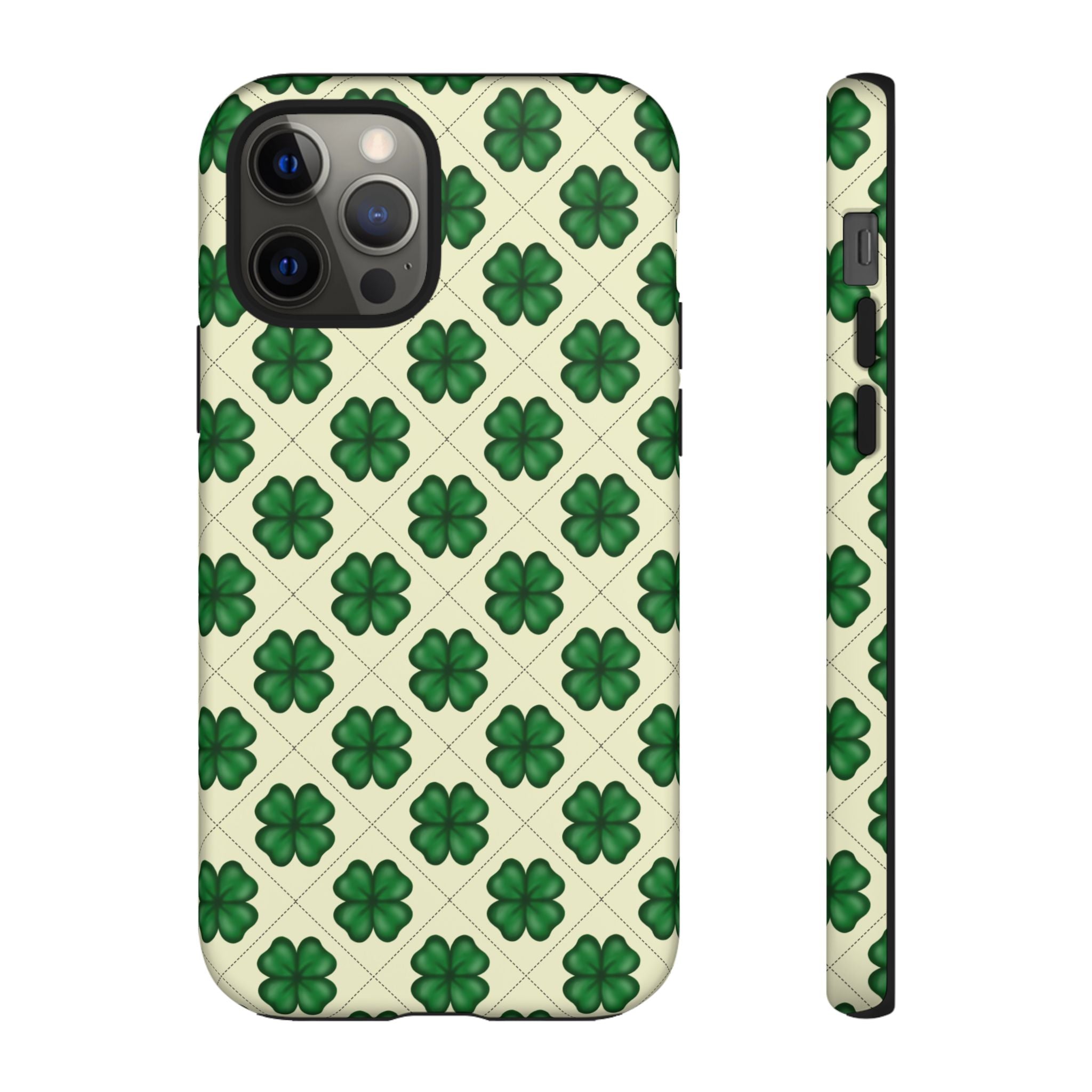 St. Patrick’s Shamrock Tough Phone Case — Green Clover Pattern