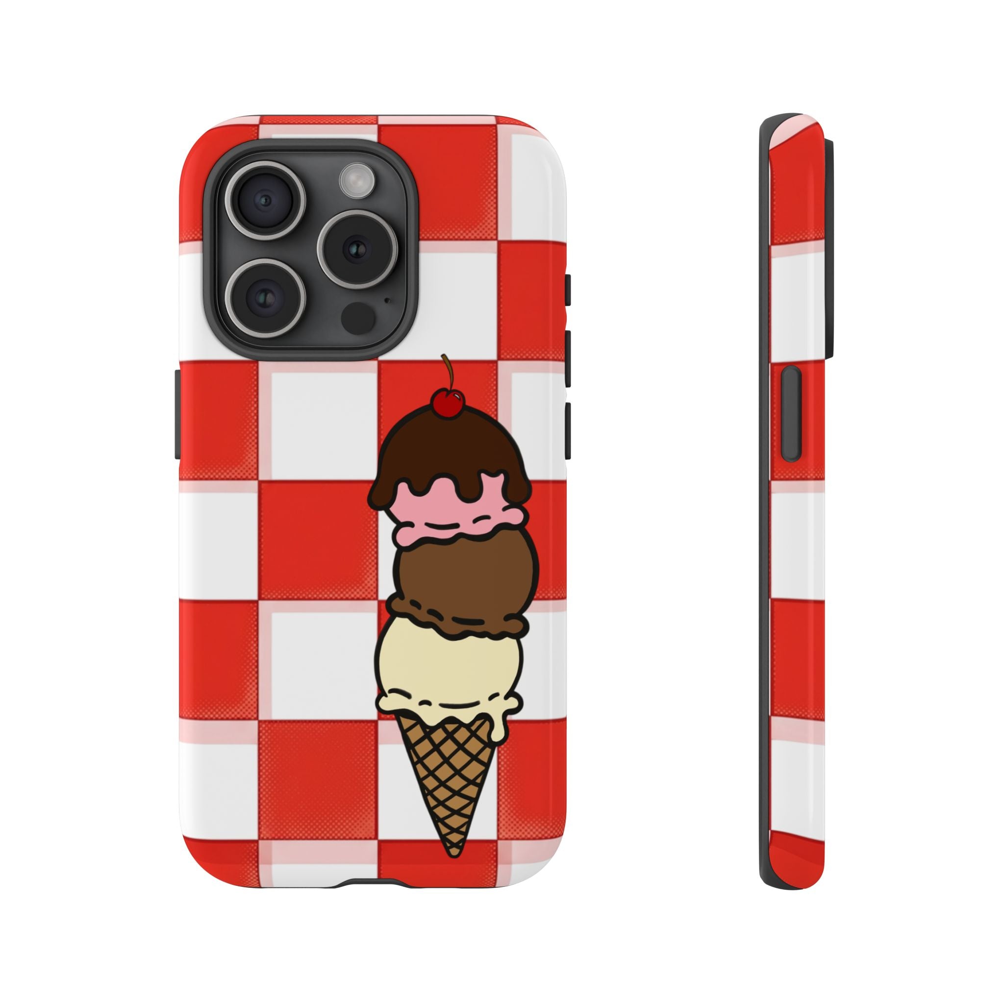 Neapolitan Ice Cream Picnic iPhone Case — 'Tough Cases' Design