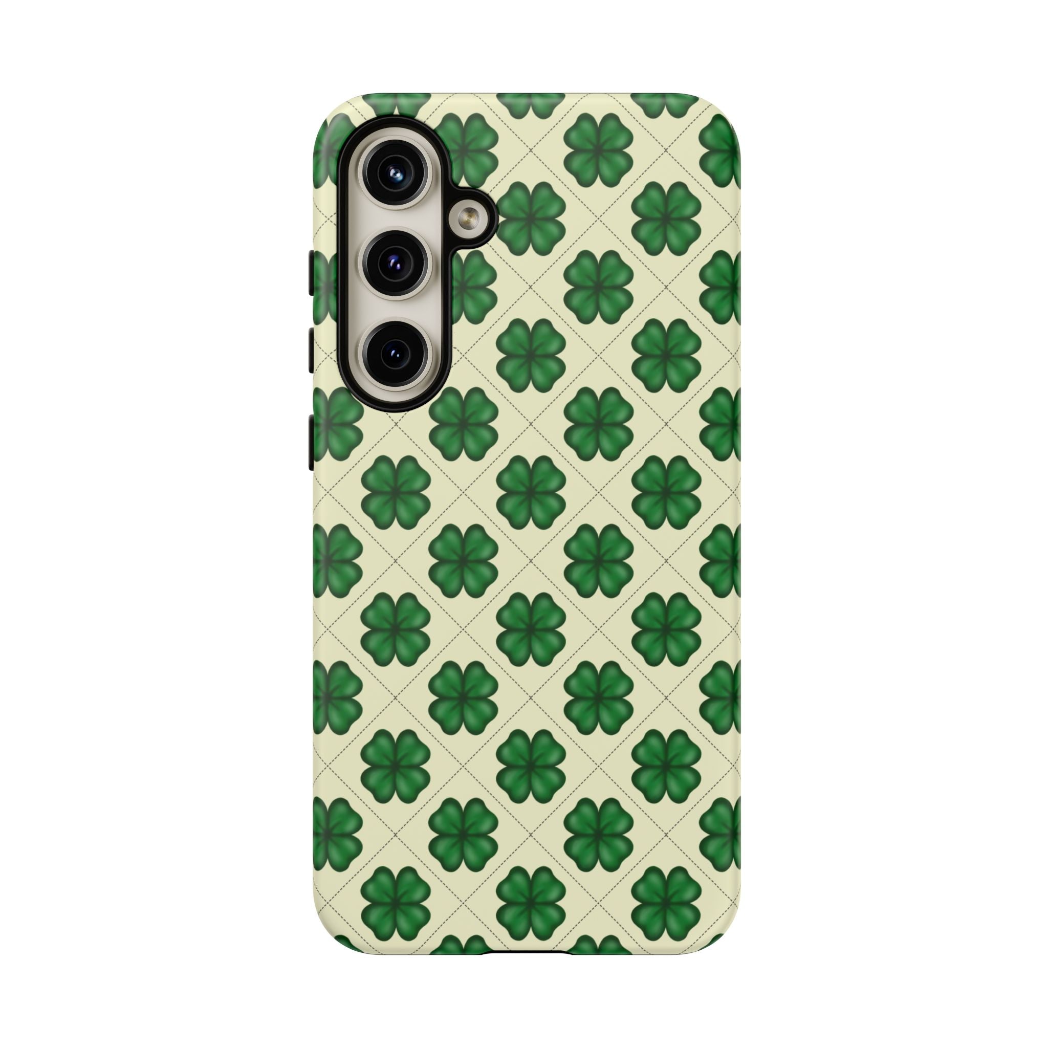 St. Patrick’s Shamrock Tough Phone Case — Green Clover Pattern