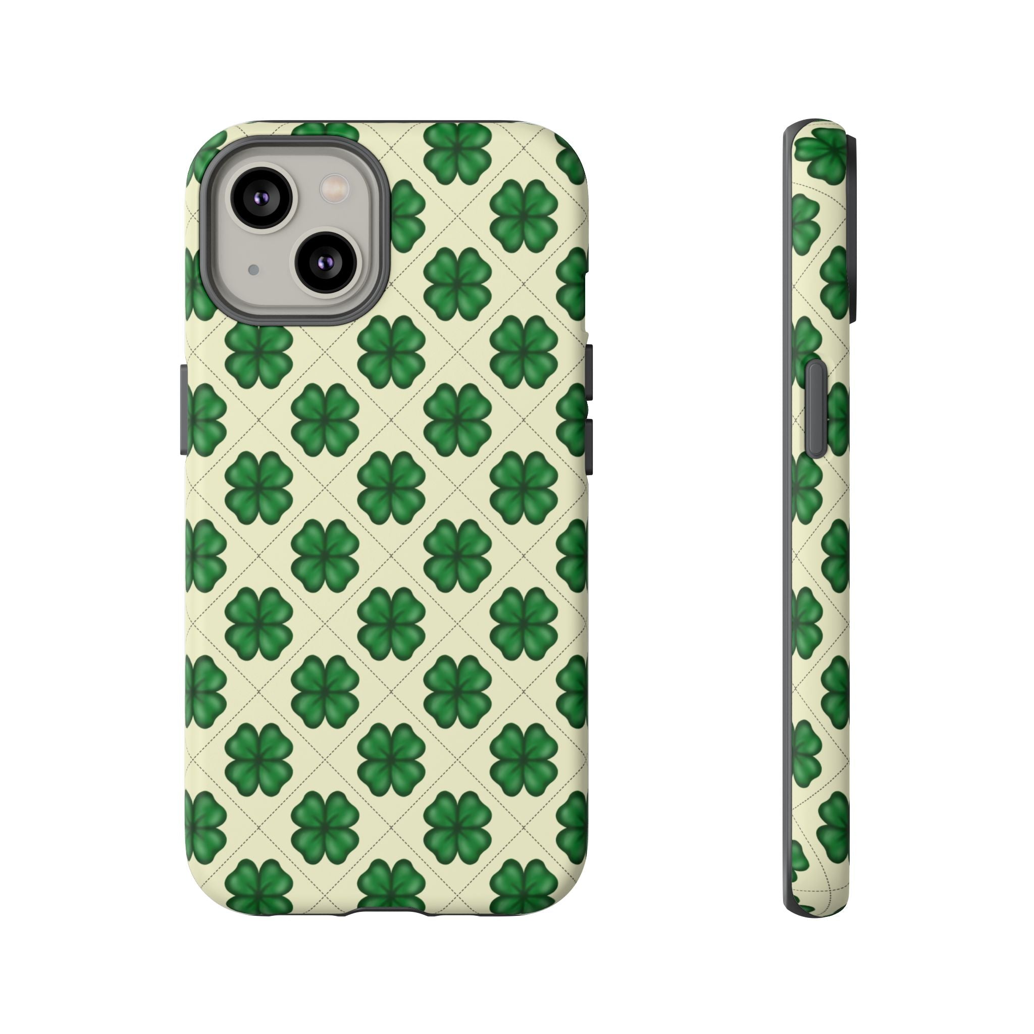 St. Patrick’s Shamrock Tough Phone Case — Green Clover Pattern