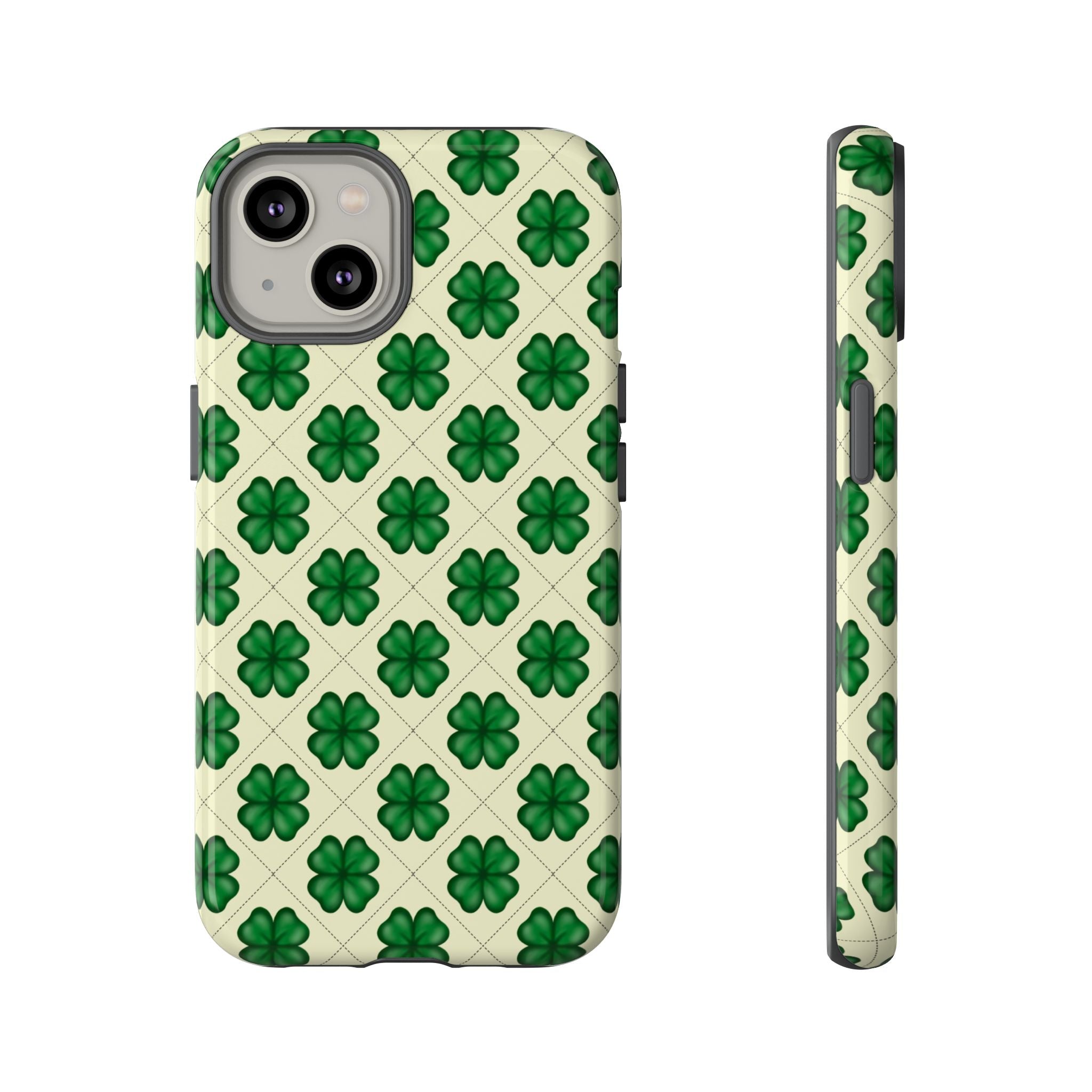 St. Patrick’s Shamrock Tough Phone Case — Green Clover Pattern