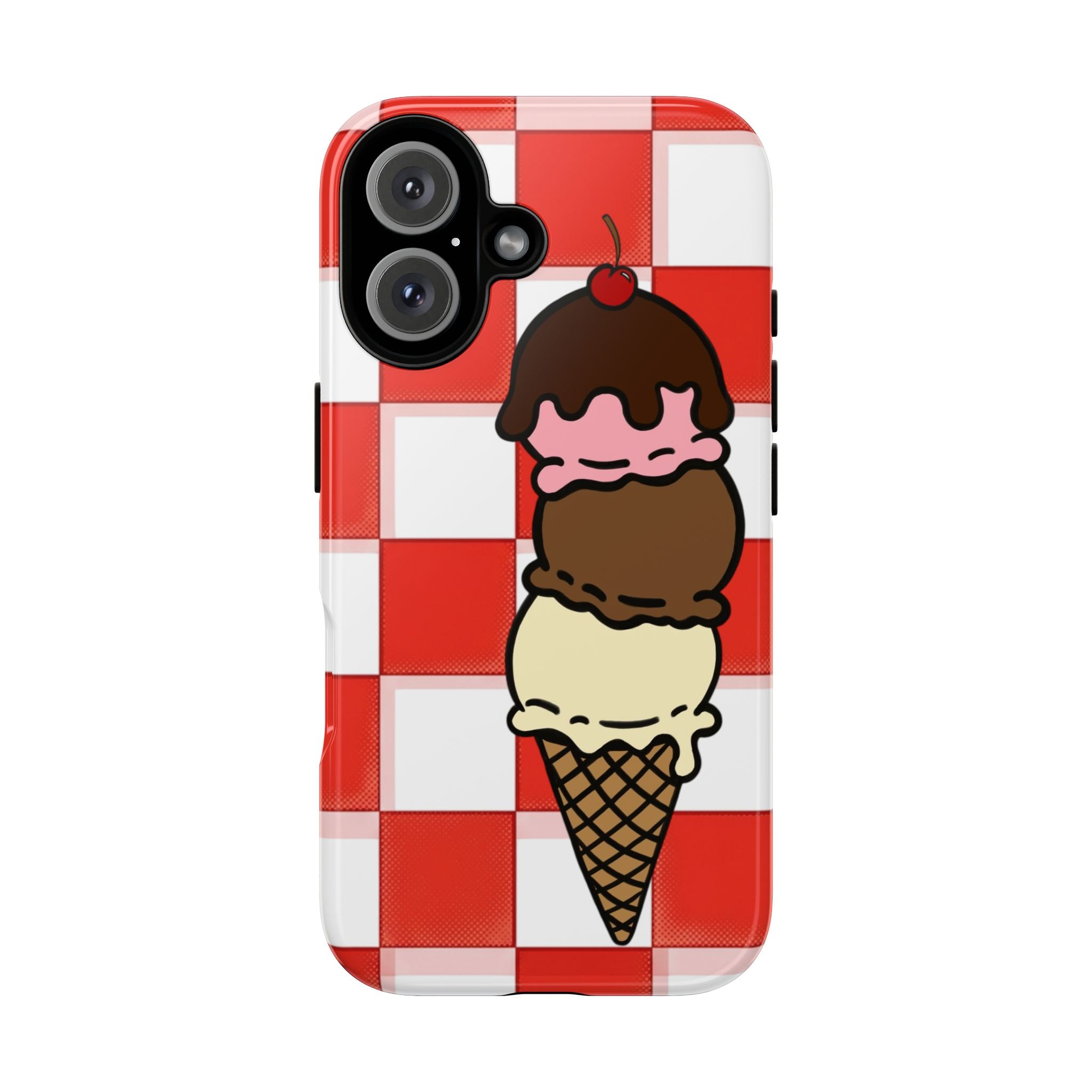Neapolitan Ice Cream Picnic iPhone Case — 'Tough Cases' Design