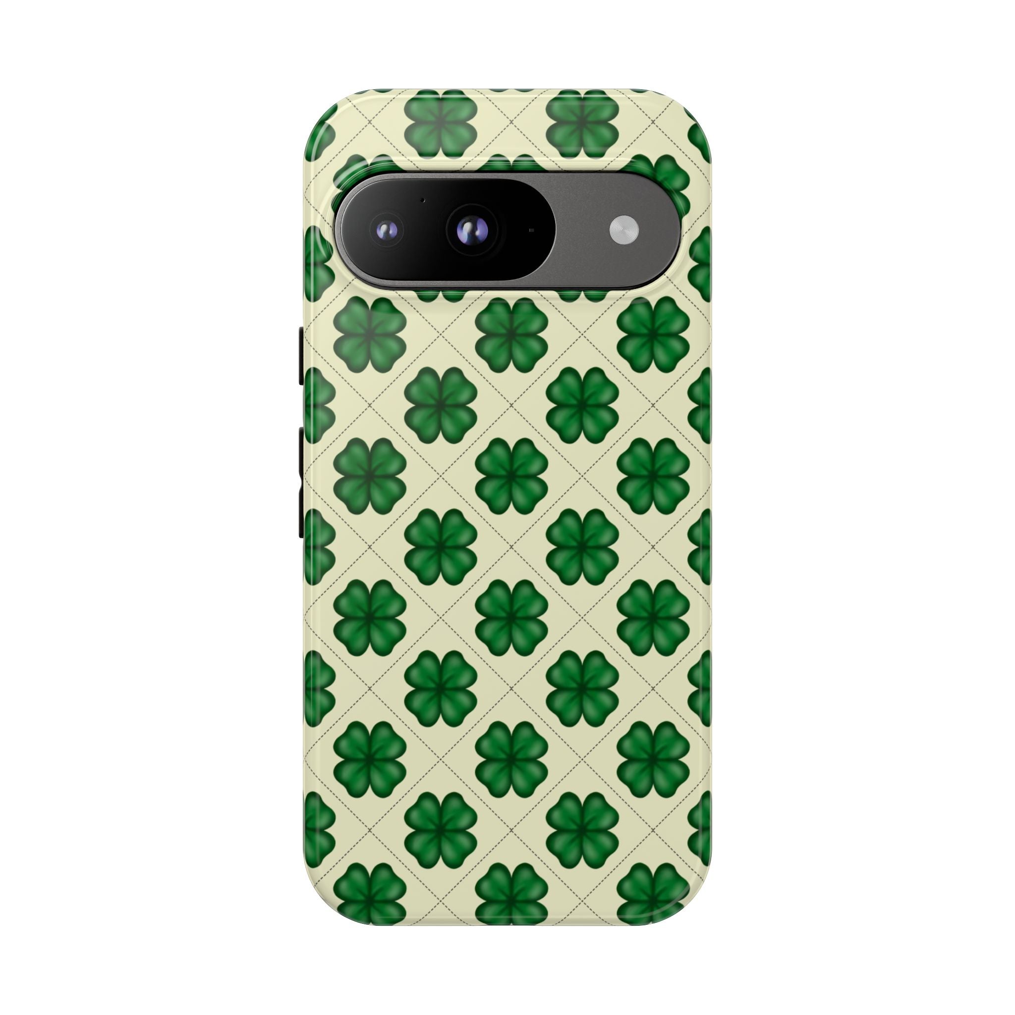 St. Patrick’s Shamrock Tough Phone Case — Green Clover Pattern