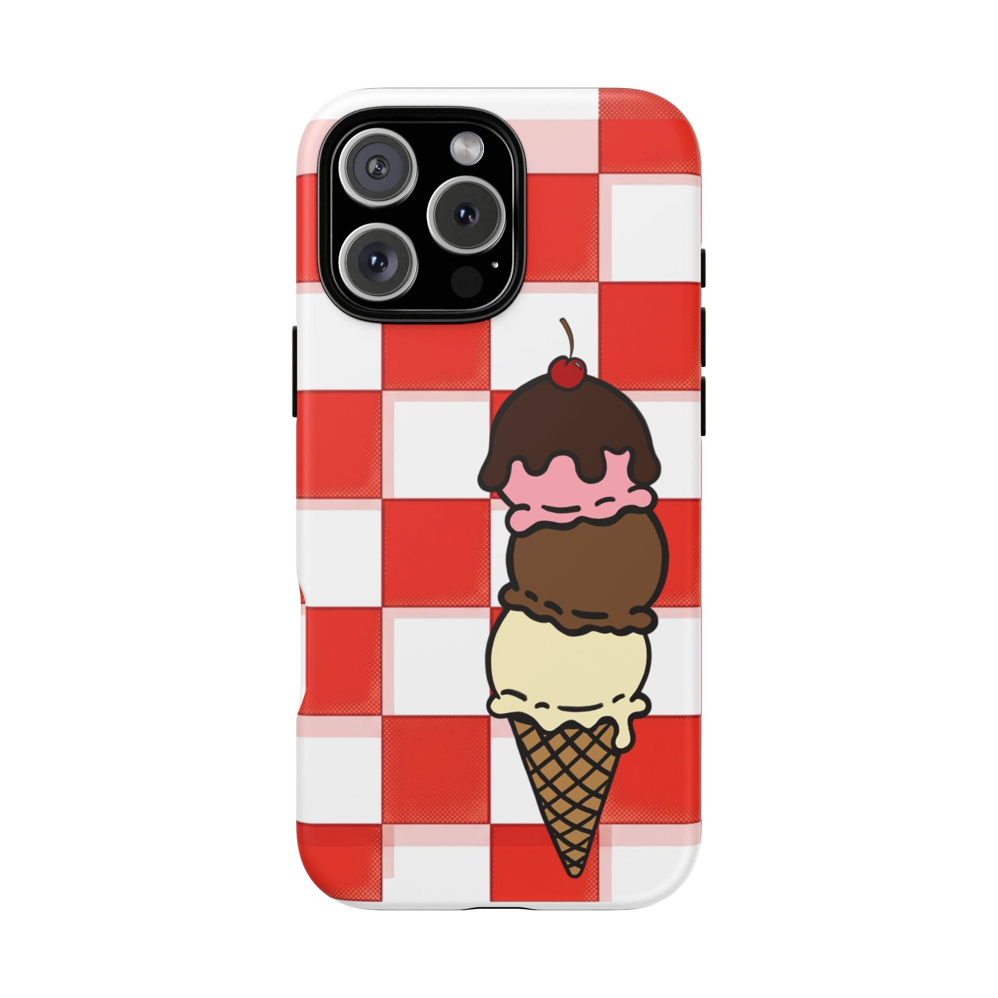 Neapolitan Ice Cream Picnic iPhone Case — 'Tough Cases' Design