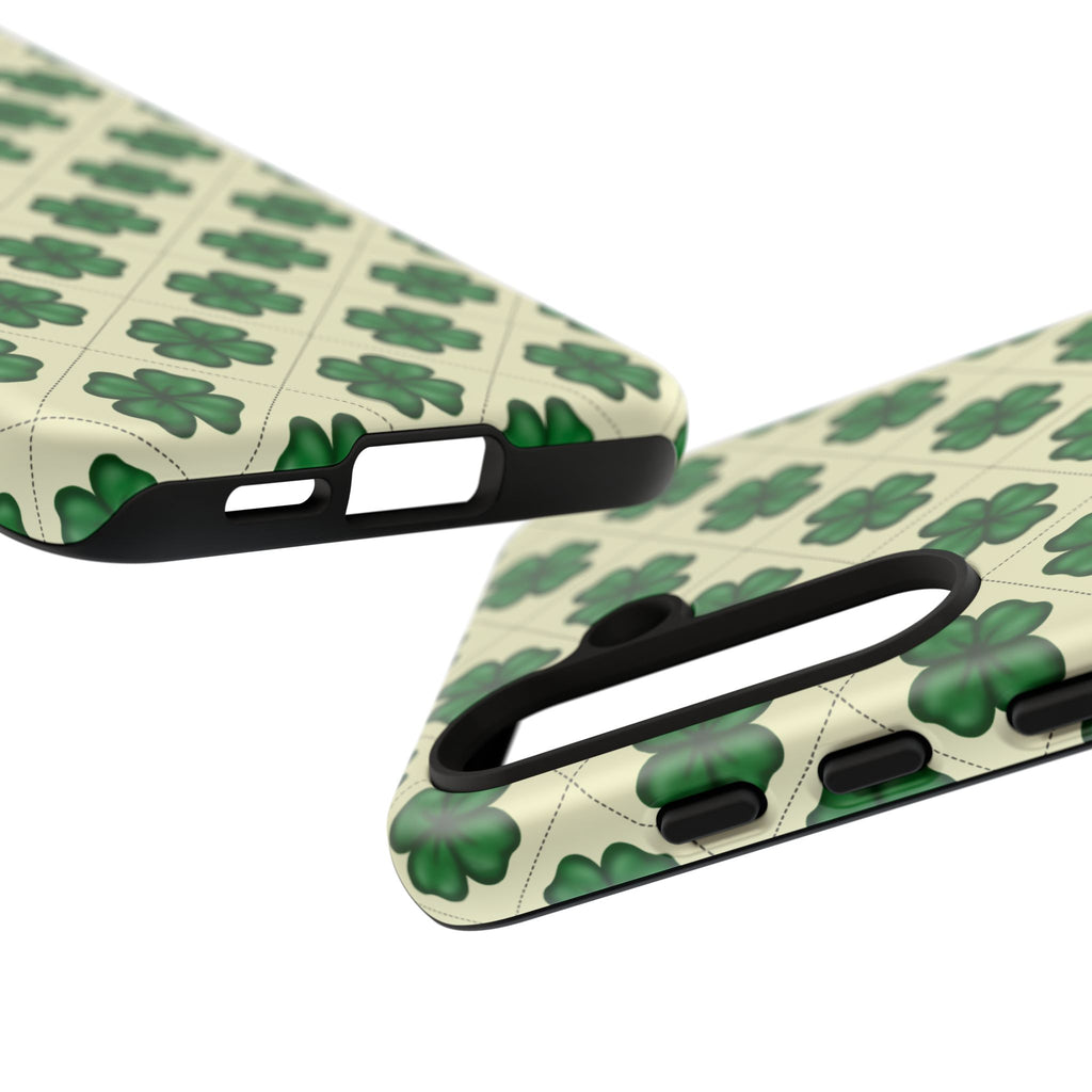 St. Patrick’s Shamrock Tough Phone Case — Green Clover Pattern