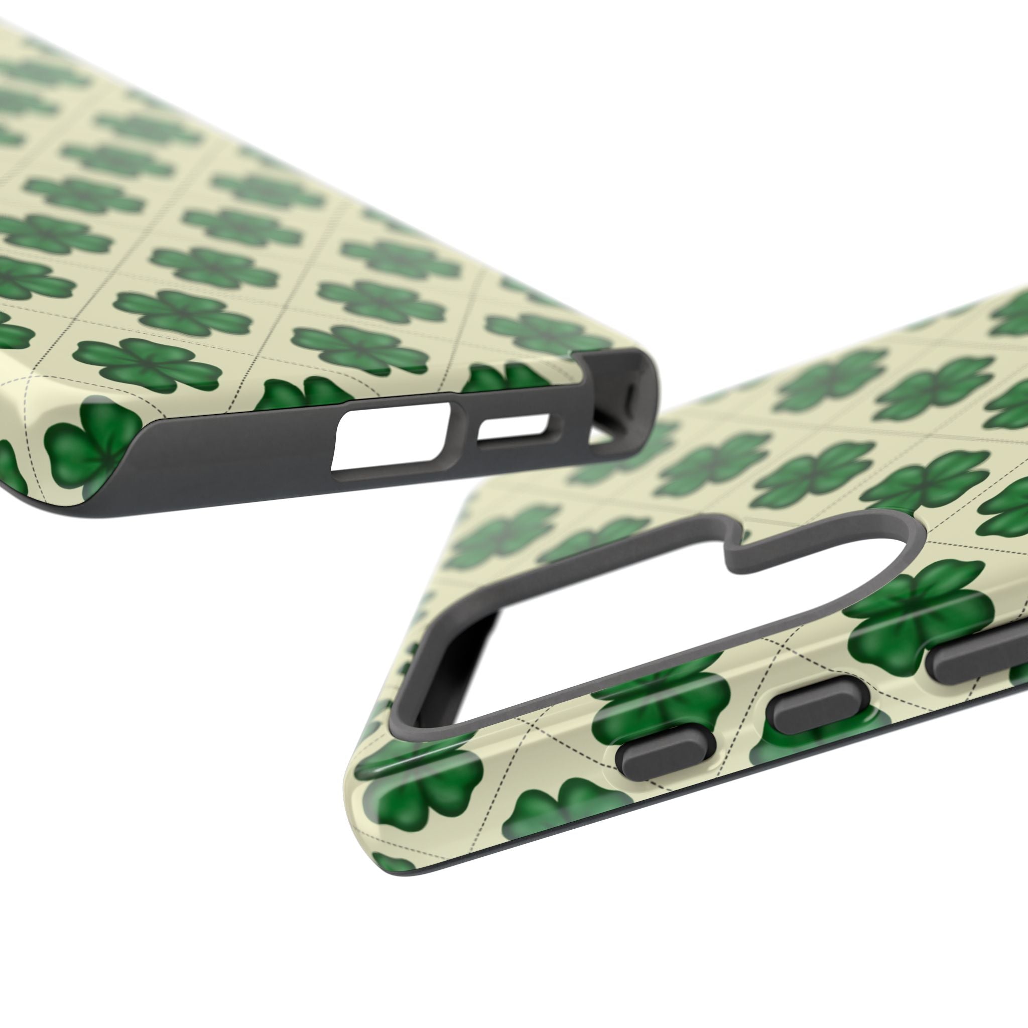 St. Patrick’s Shamrock Tough Phone Case — Green Clover Pattern