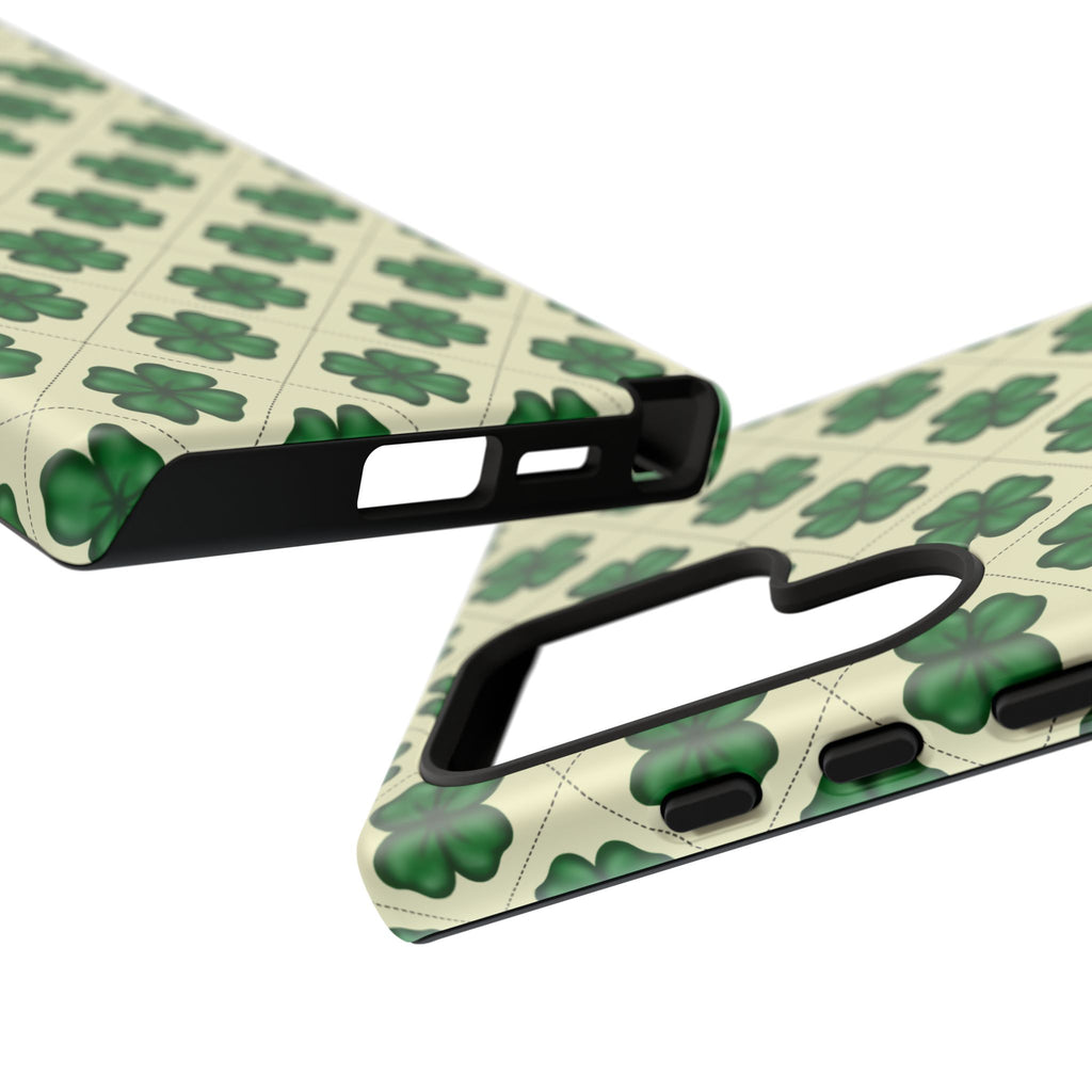 St. Patrick’s Shamrock Tough Phone Case — Green Clover Pattern