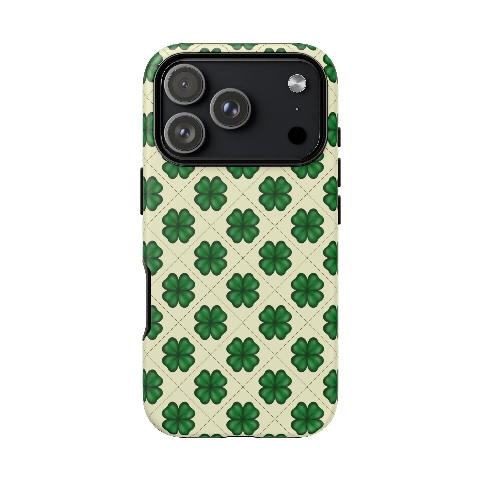 St. Patrick’s Shamrock Tough Phone Case — Green Clover Pattern