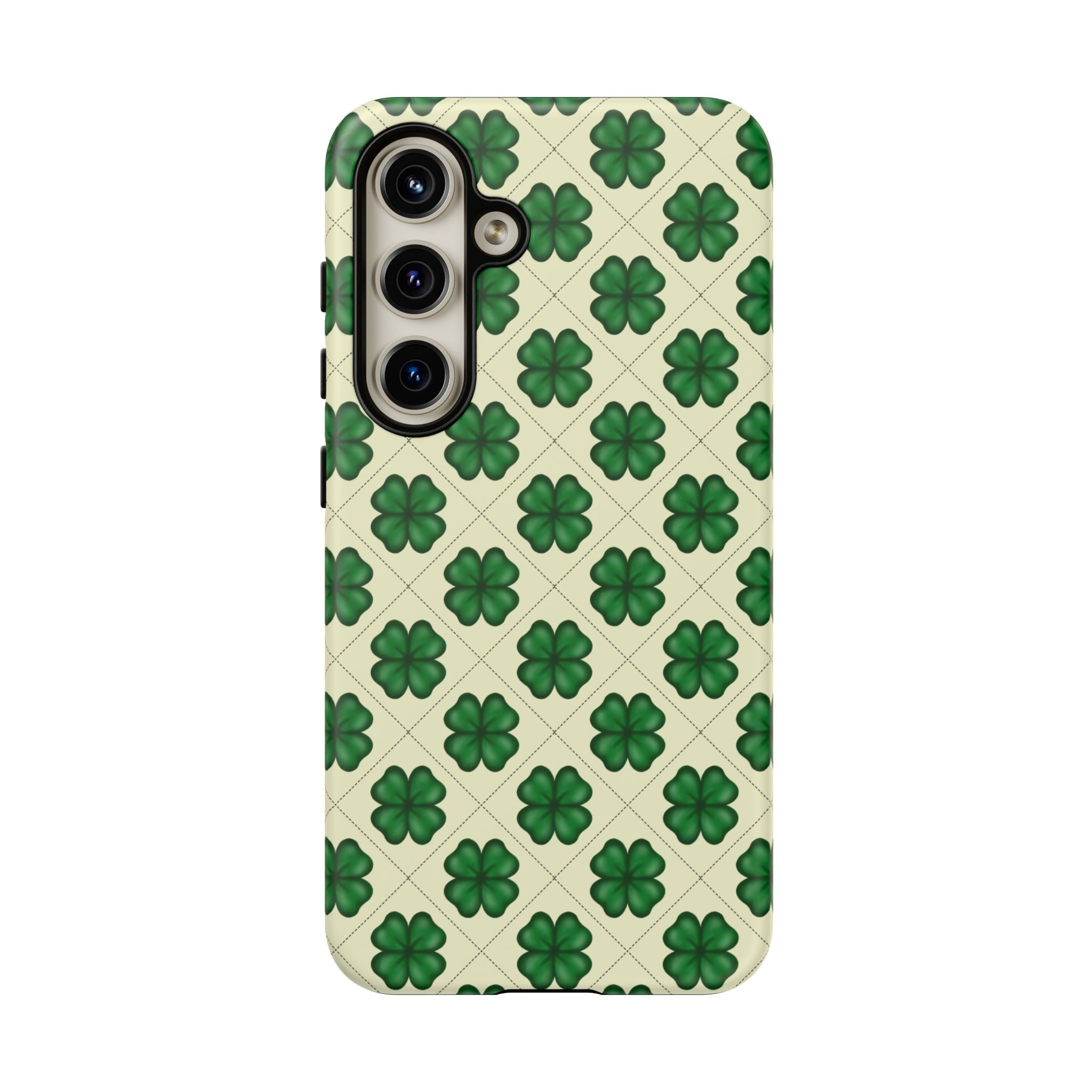 St. Patrick’s Shamrock Tough Phone Case — Green Clover Pattern