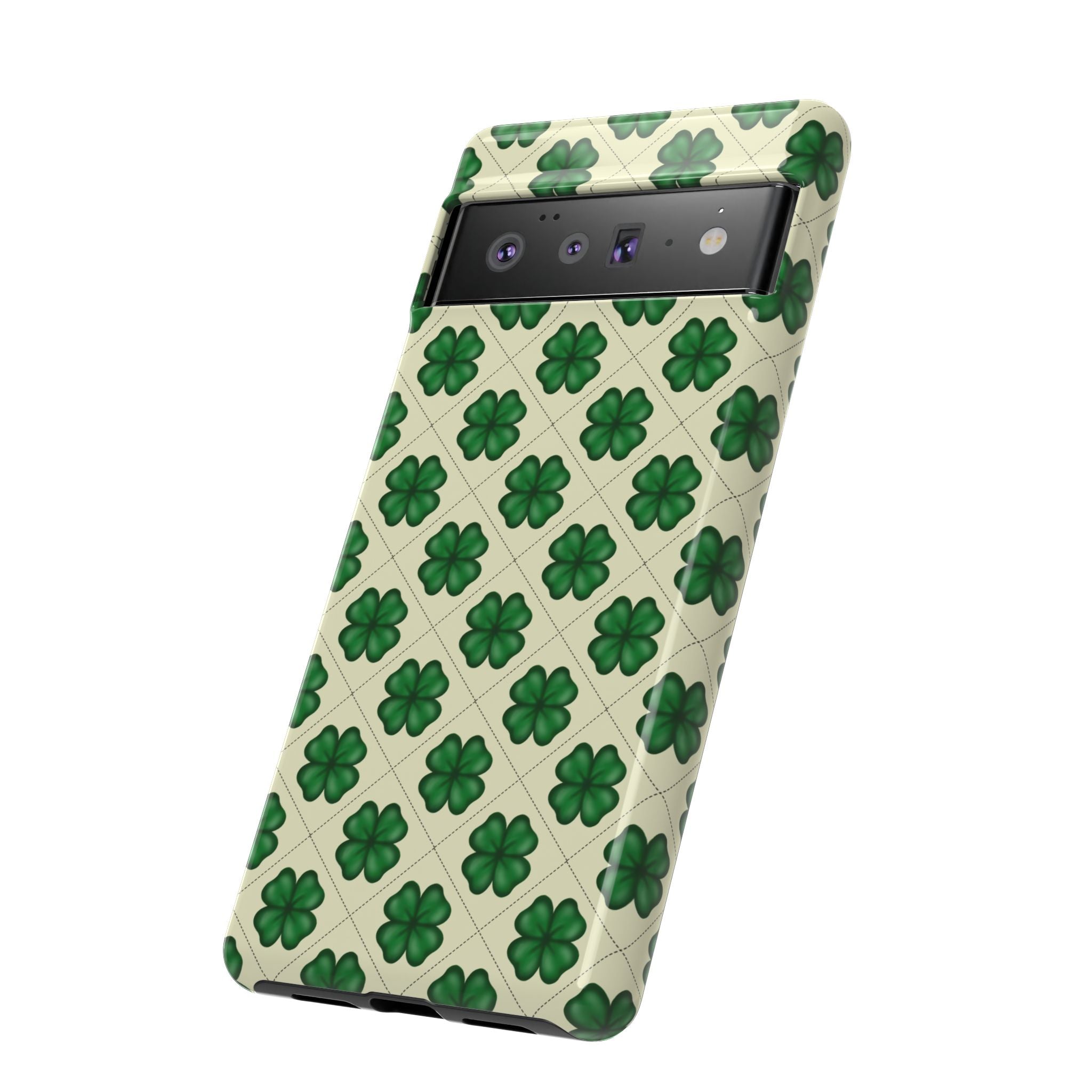 St. Patrick’s Shamrock Tough Phone Case — Green Clover Pattern