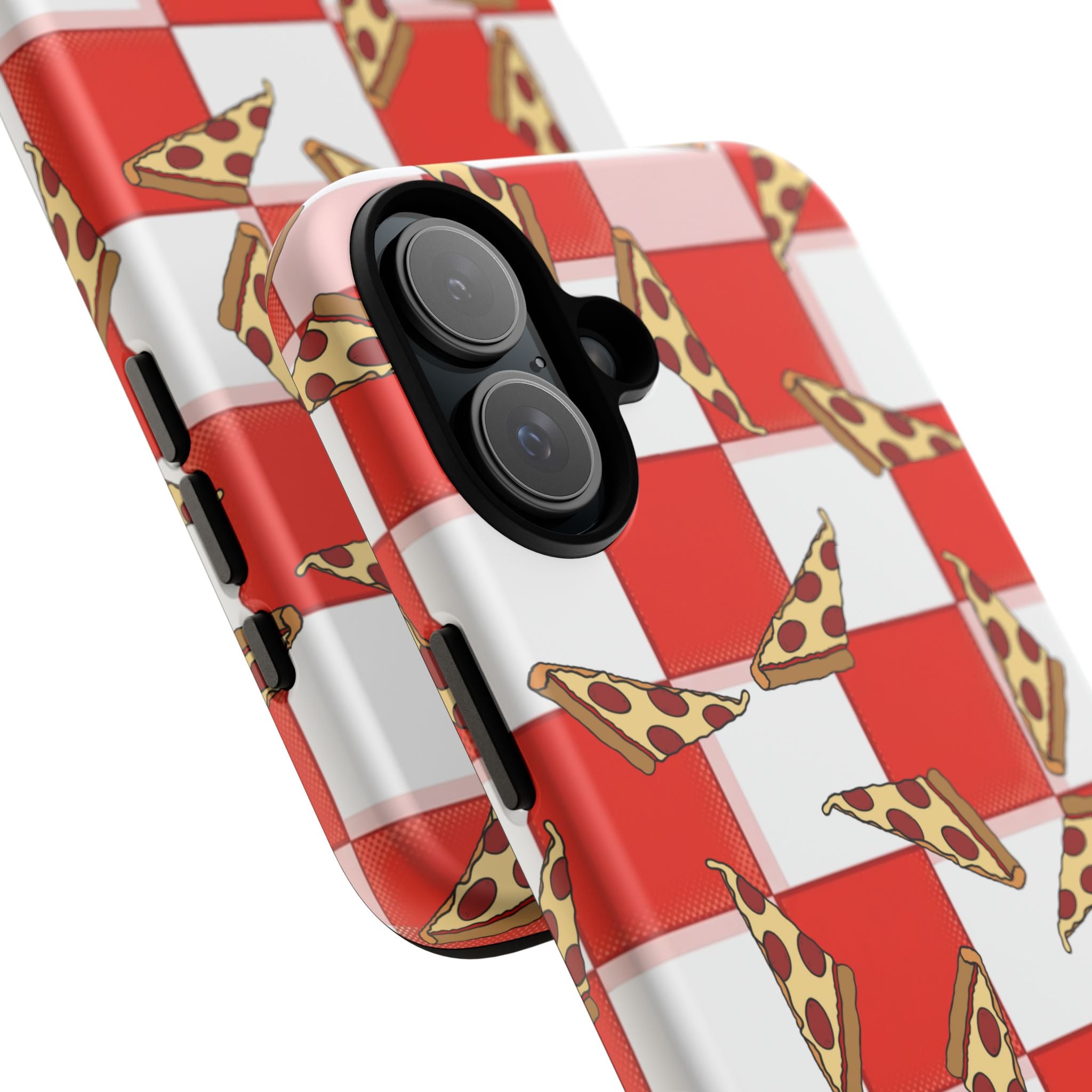 Pizza Pattern Phone Case — Red Picnic Table Pepperoni Design