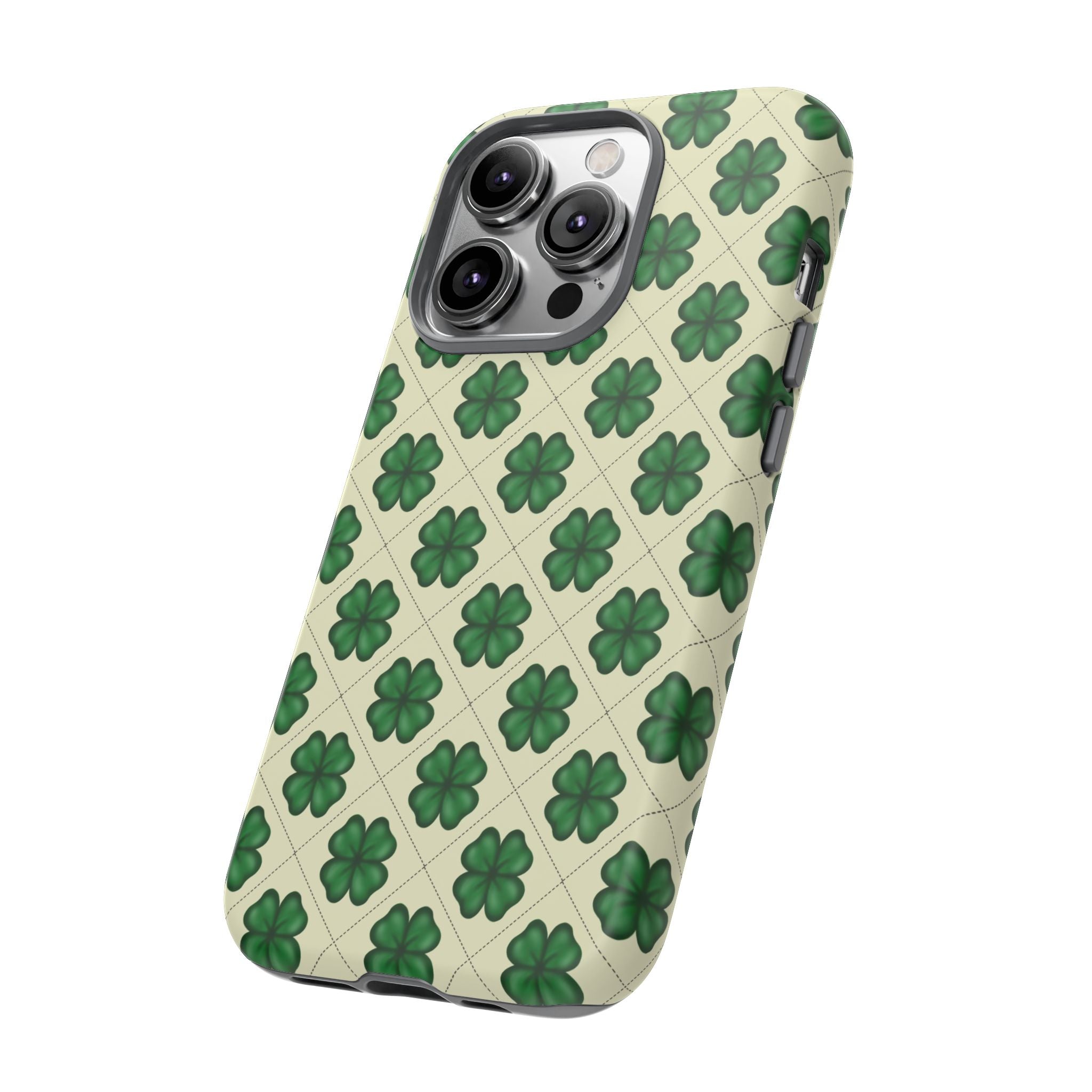 St. Patrick’s Shamrock Tough Phone Case — Green Clover Pattern