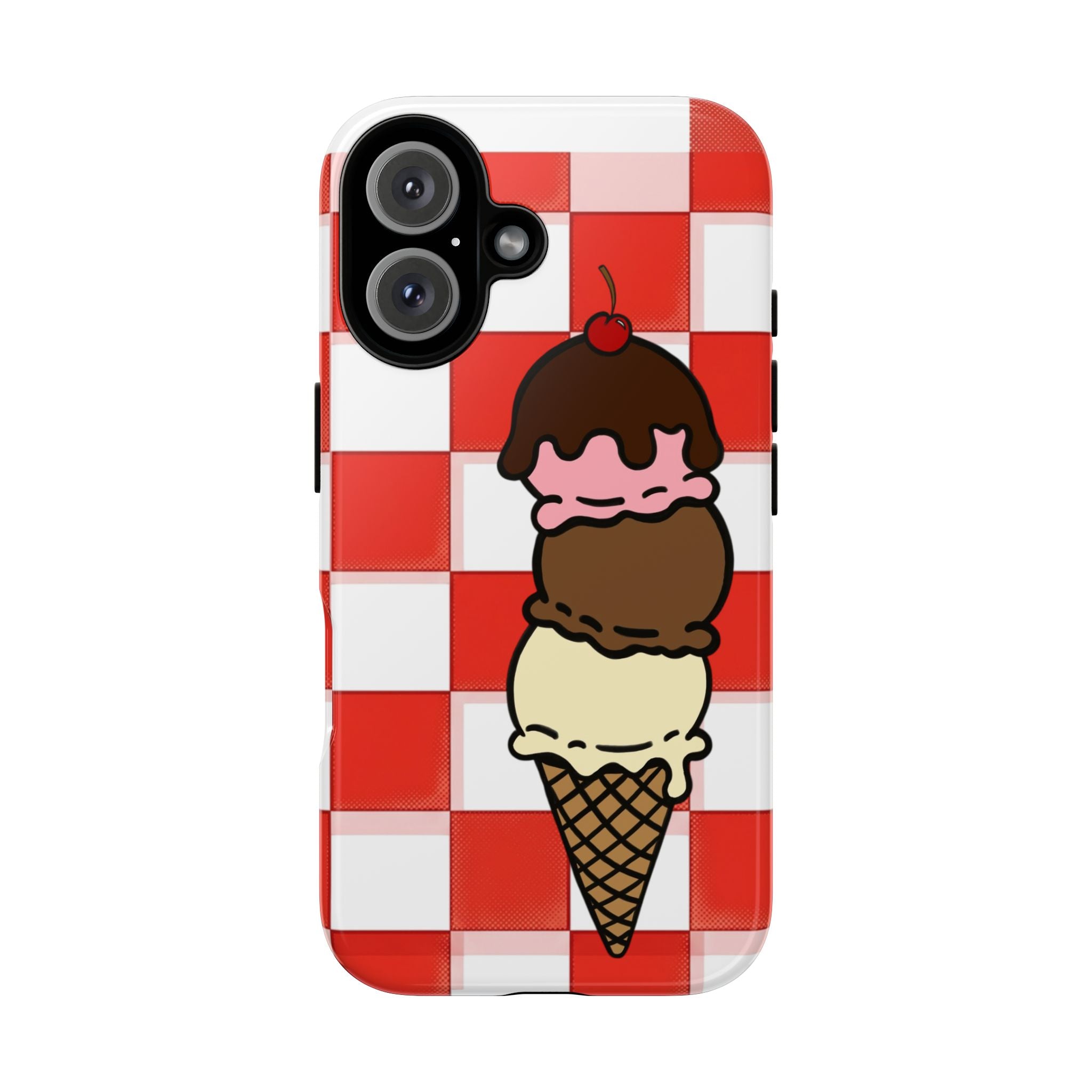 Neapolitan Ice Cream Picnic iPhone Case — 'Tough Cases' Design