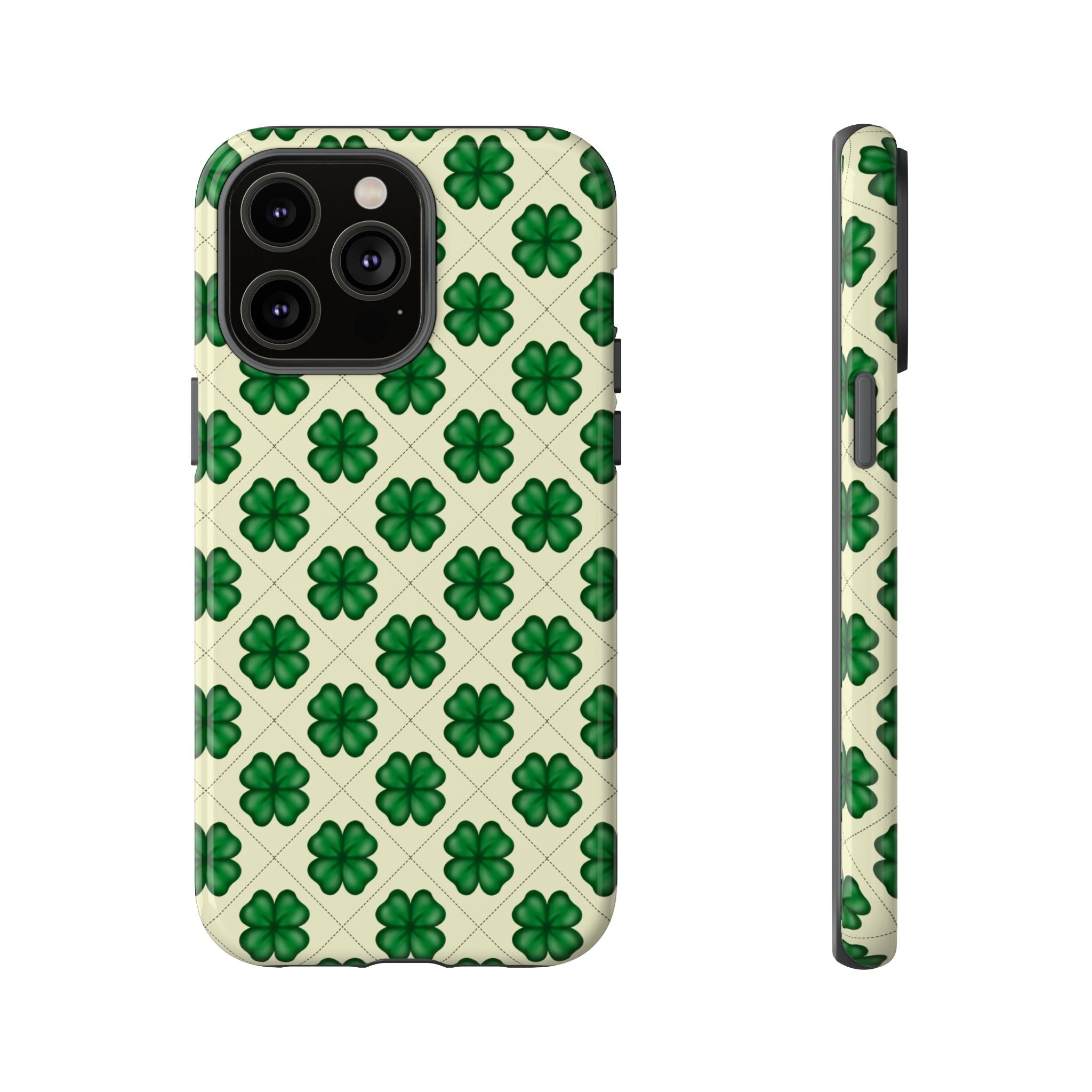 St. Patrick’s Shamrock Tough Phone Case — Green Clover Pattern