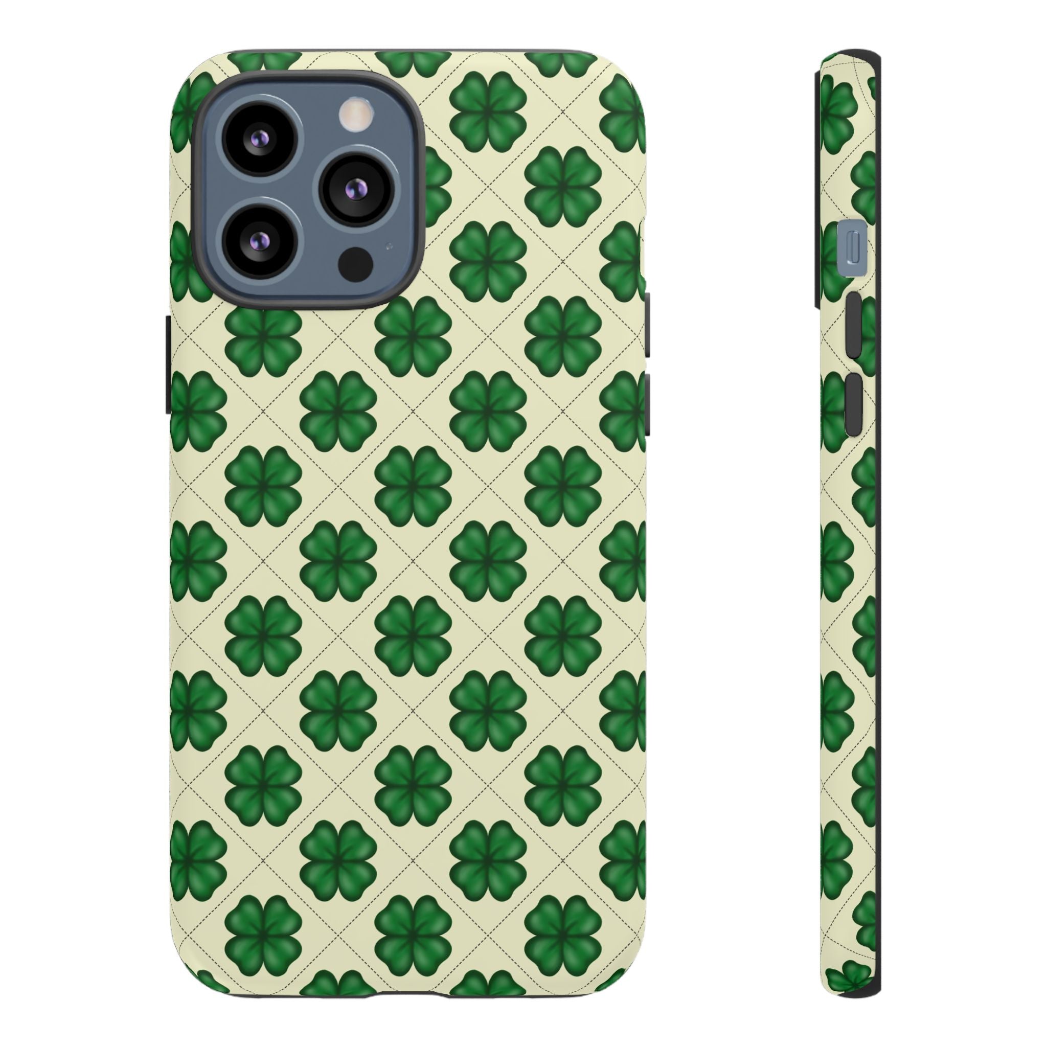 St. Patrick’s Shamrock Tough Phone Case — Green Clover Pattern