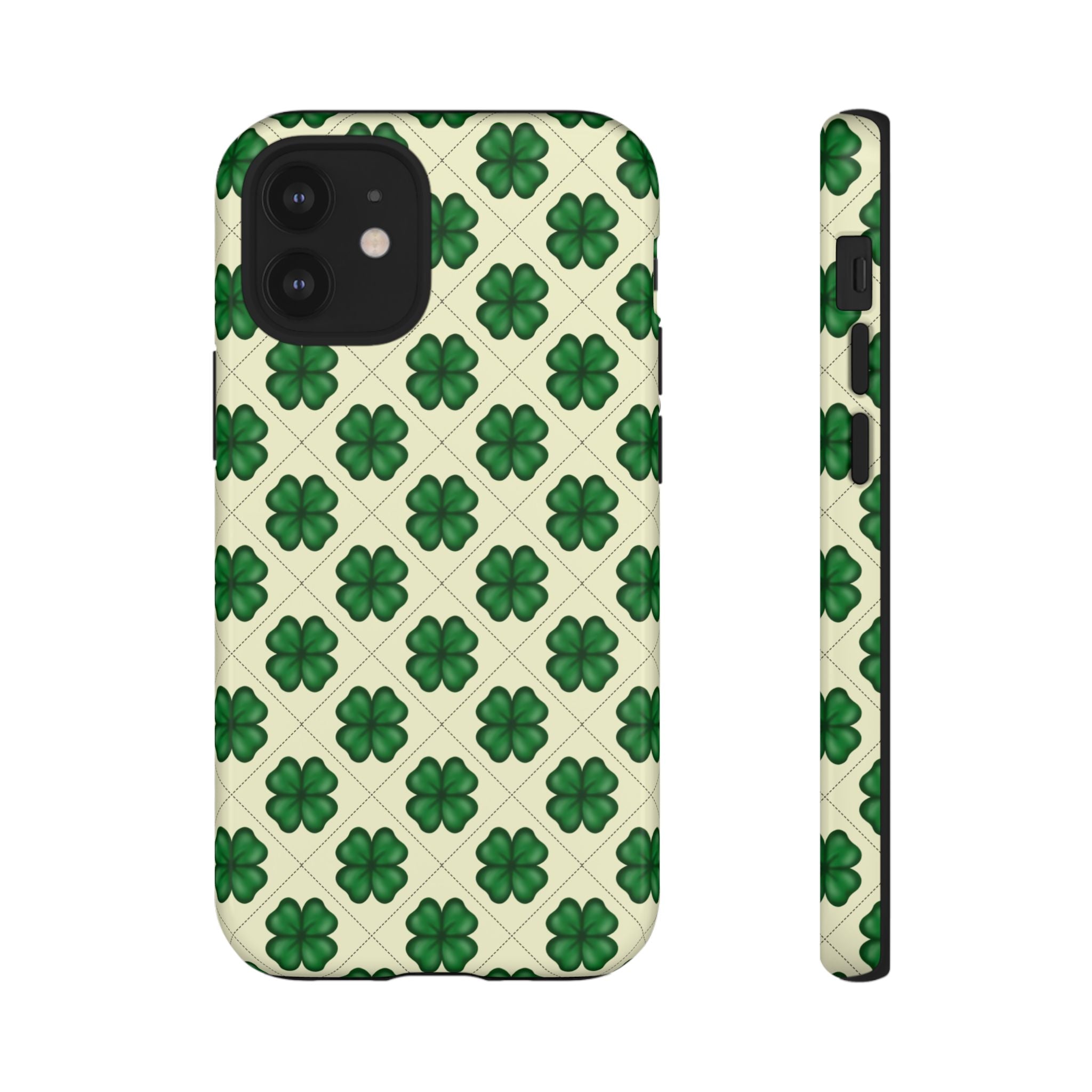 St. Patrick’s Shamrock Tough Phone Case — Green Clover Pattern