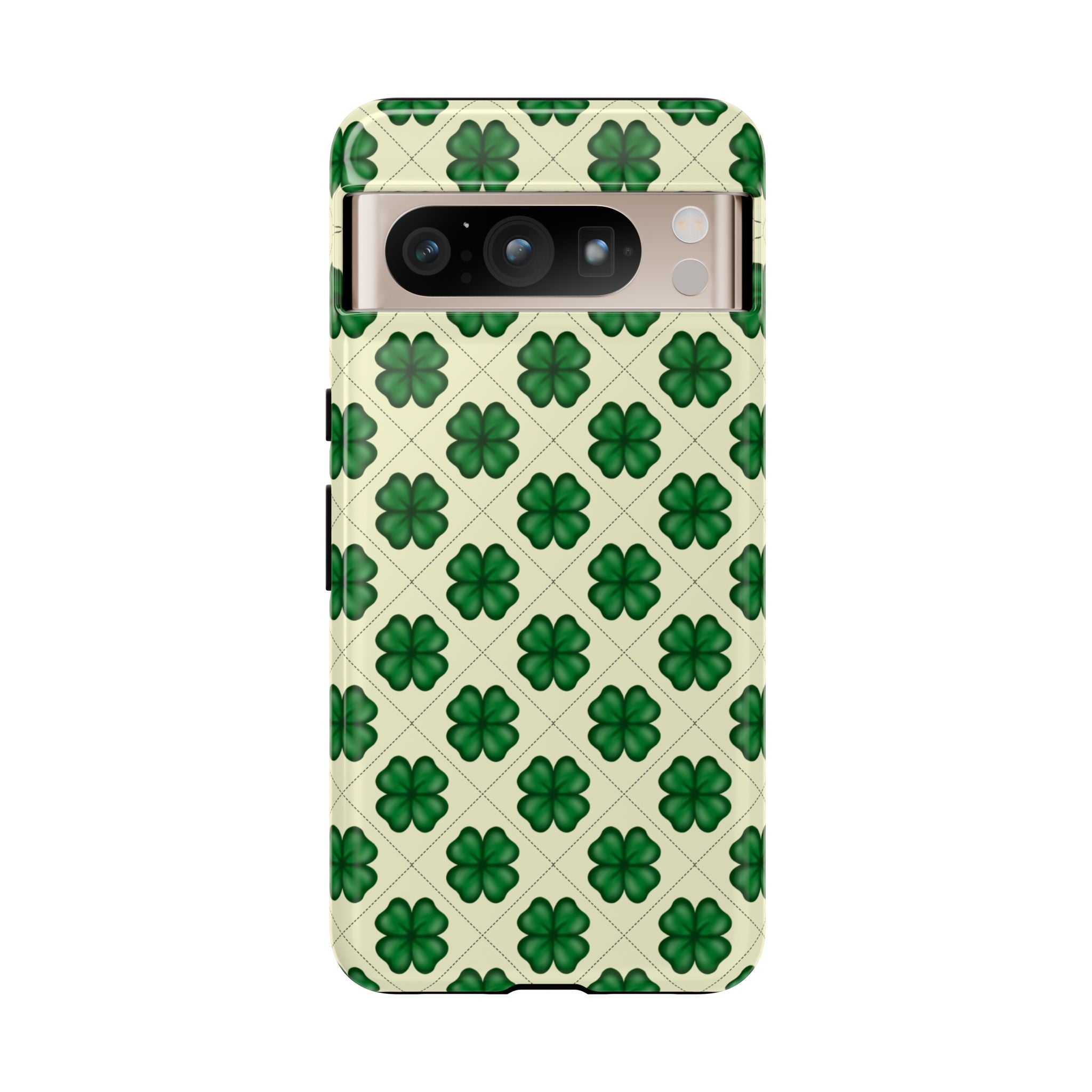 St. Patrick’s Shamrock Tough Phone Case — Green Clover Pattern