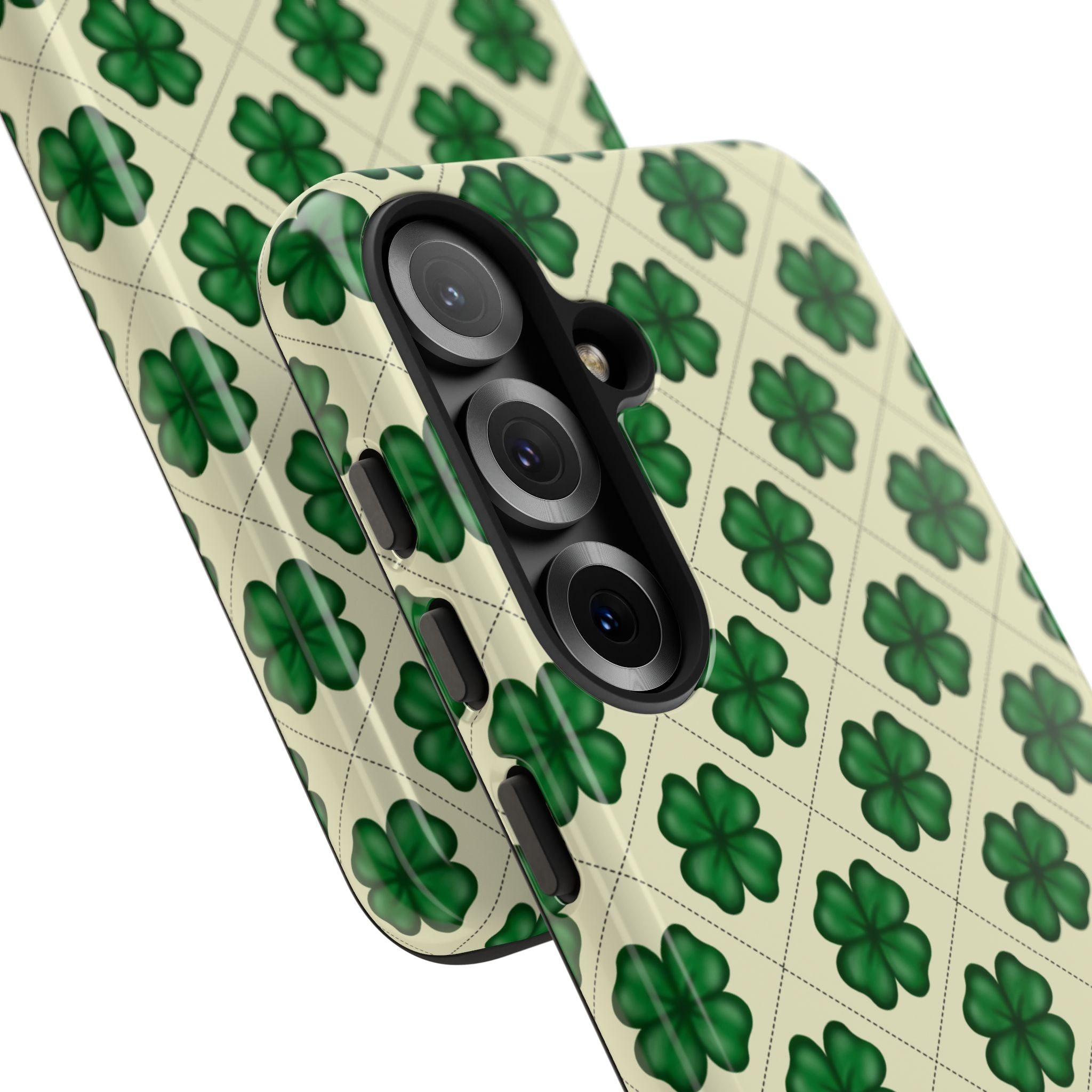 St. Patrick’s Shamrock Tough Phone Case — Green Clover Pattern