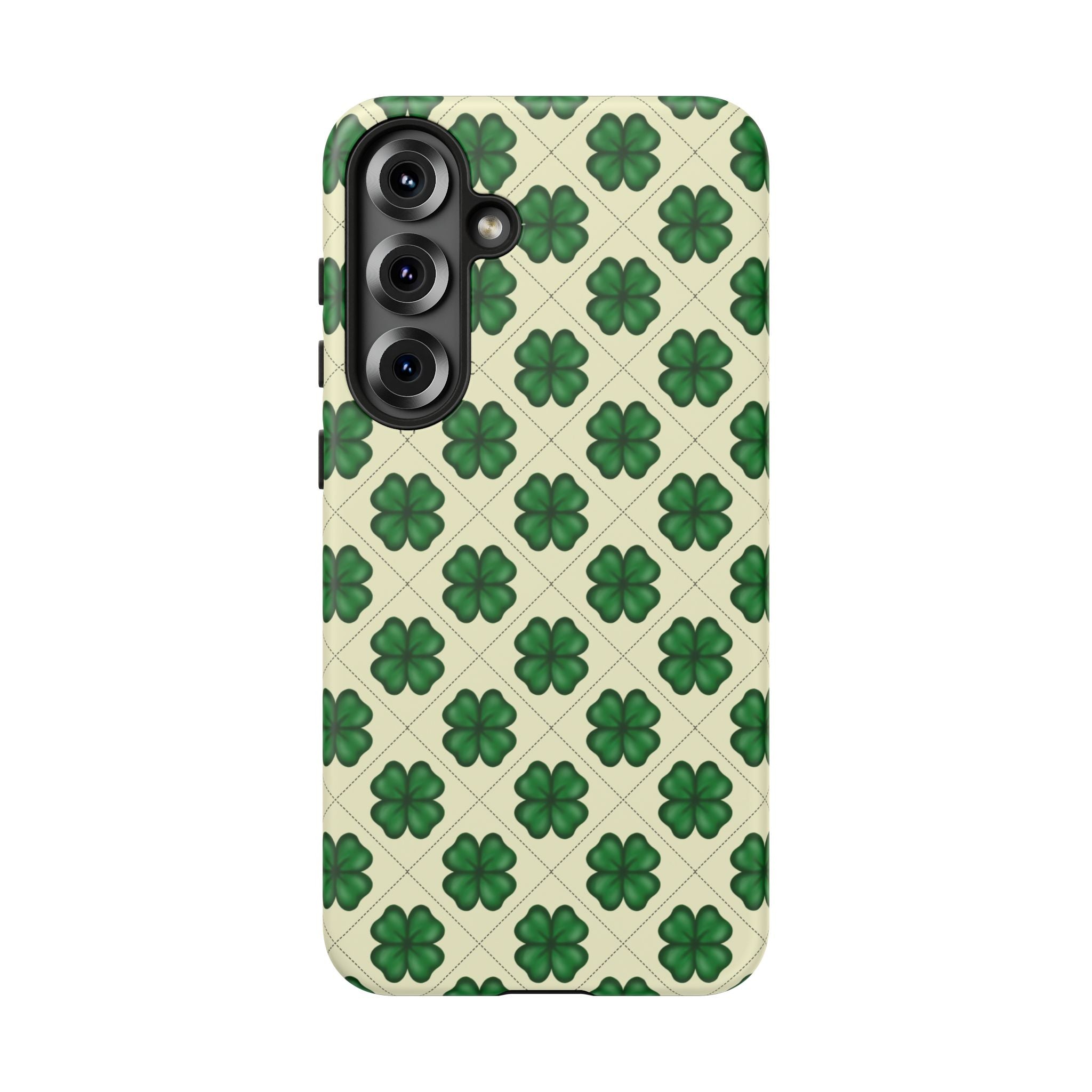 St. Patrick’s Shamrock Tough Phone Case — Green Clover Pattern