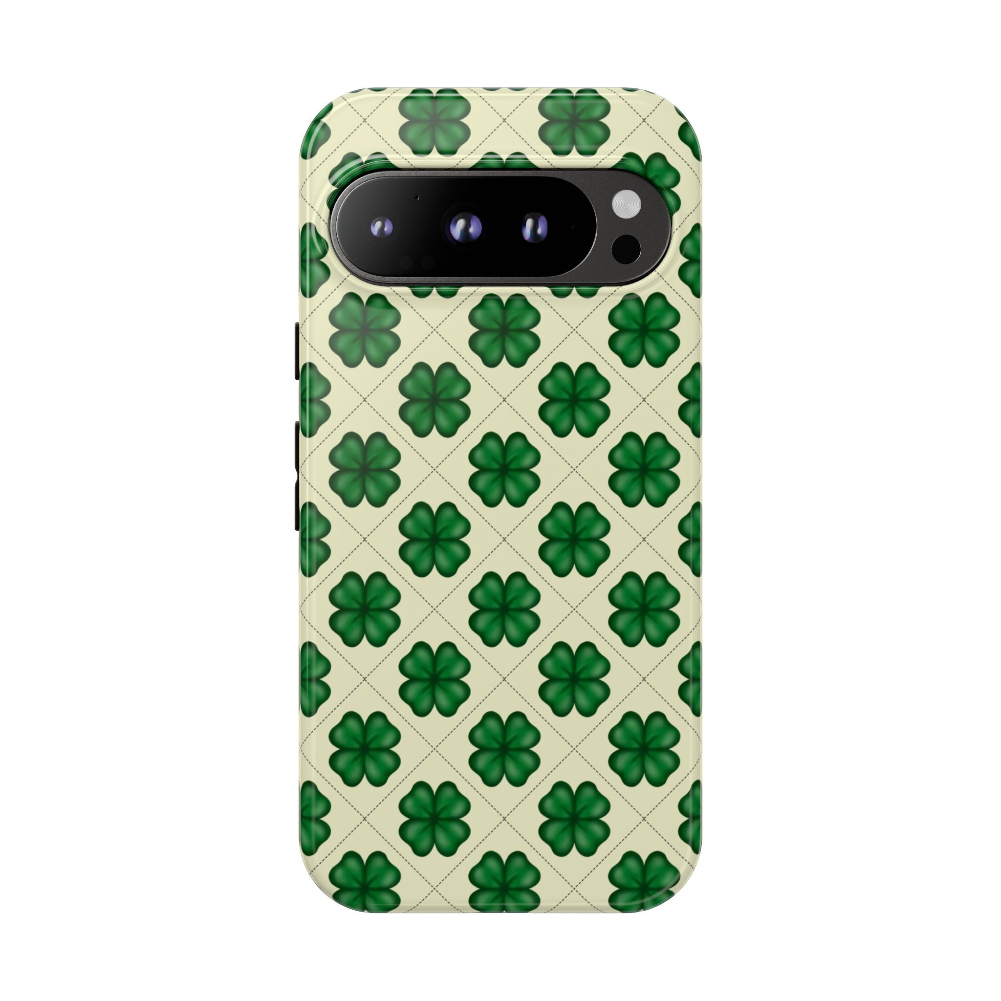 St. Patrick’s Shamrock Tough Phone Case — Green Clover Pattern