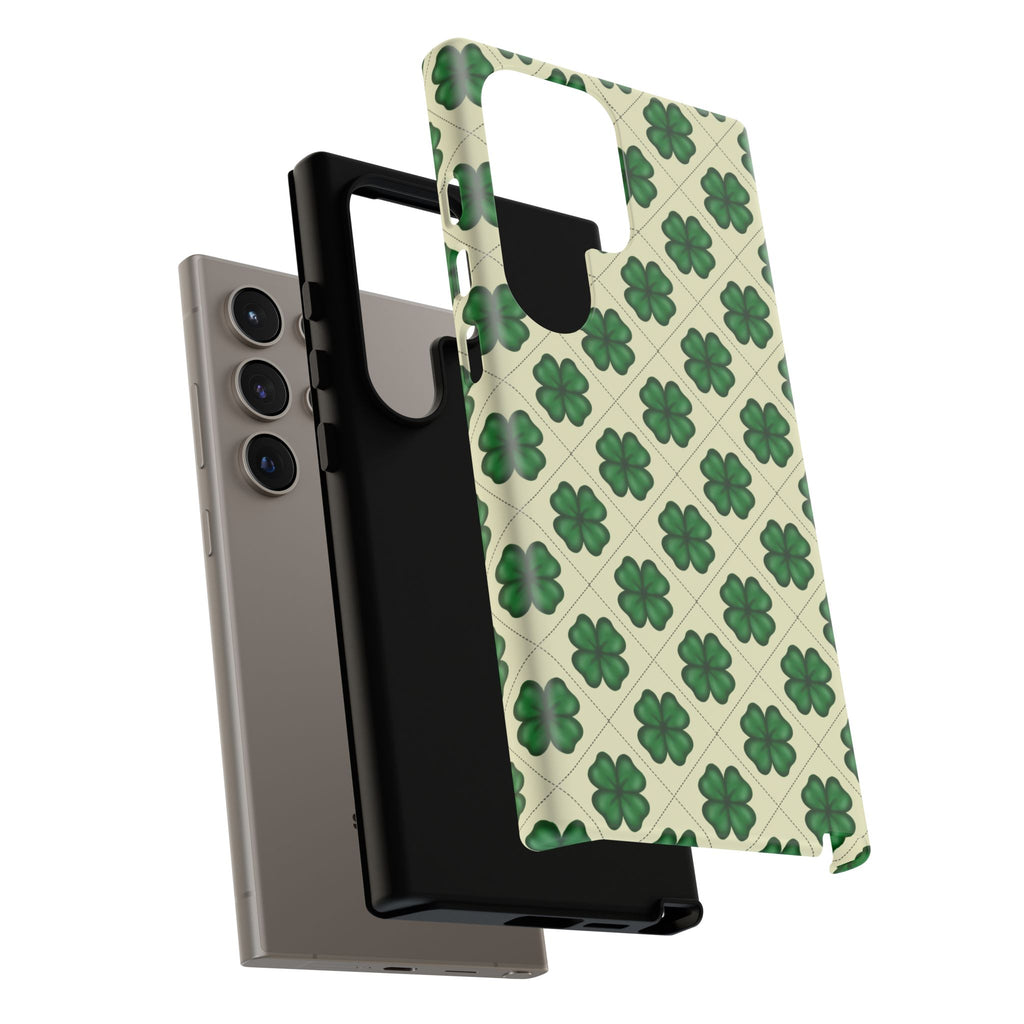 St. Patrick’s Shamrock Tough Phone Case — Green Clover Pattern